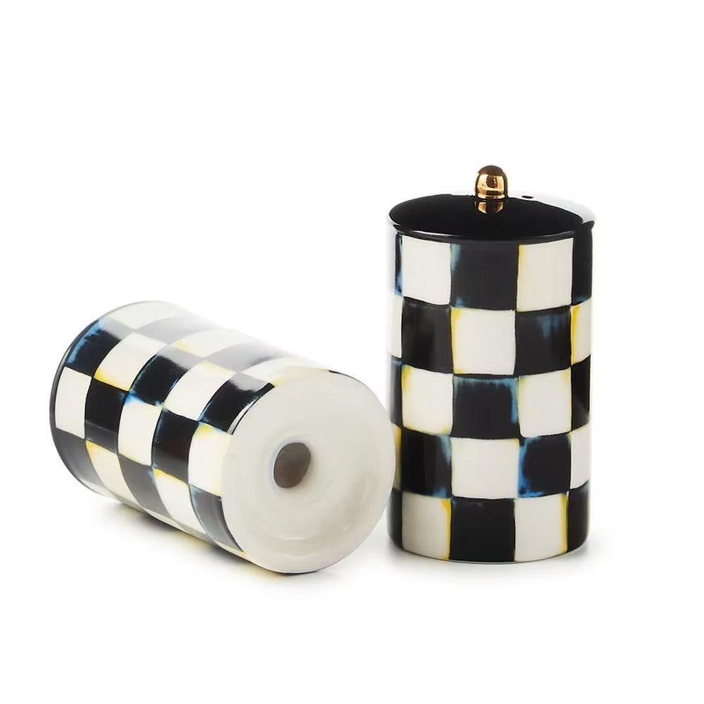 Mackenzie-Childs Courtly Check Farmhouse Salt & Pepper Set