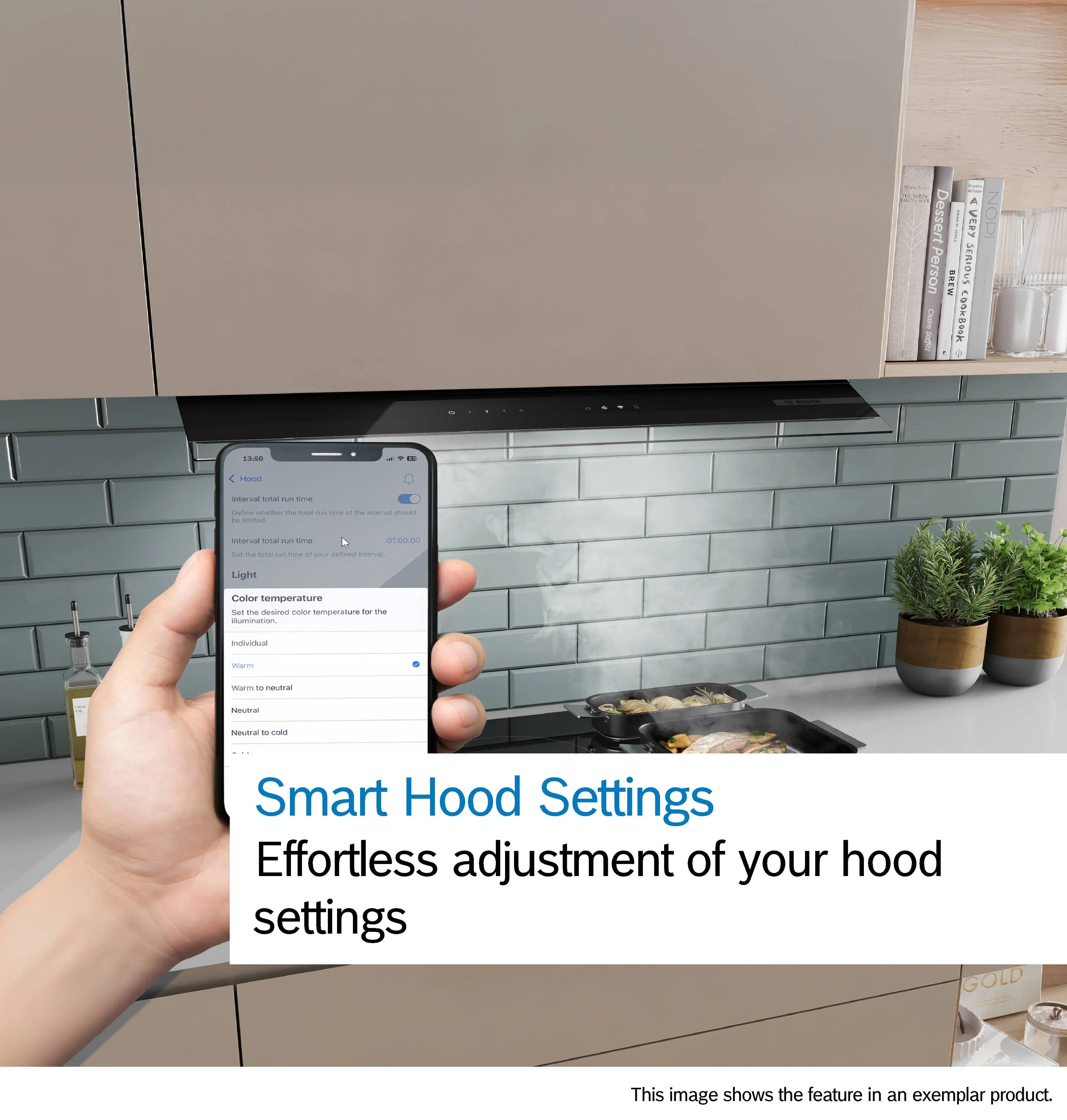 Bosch Series 6 Integrated Design Hood 90 cm clear glass black printed, Matt black - DBB97DP60B