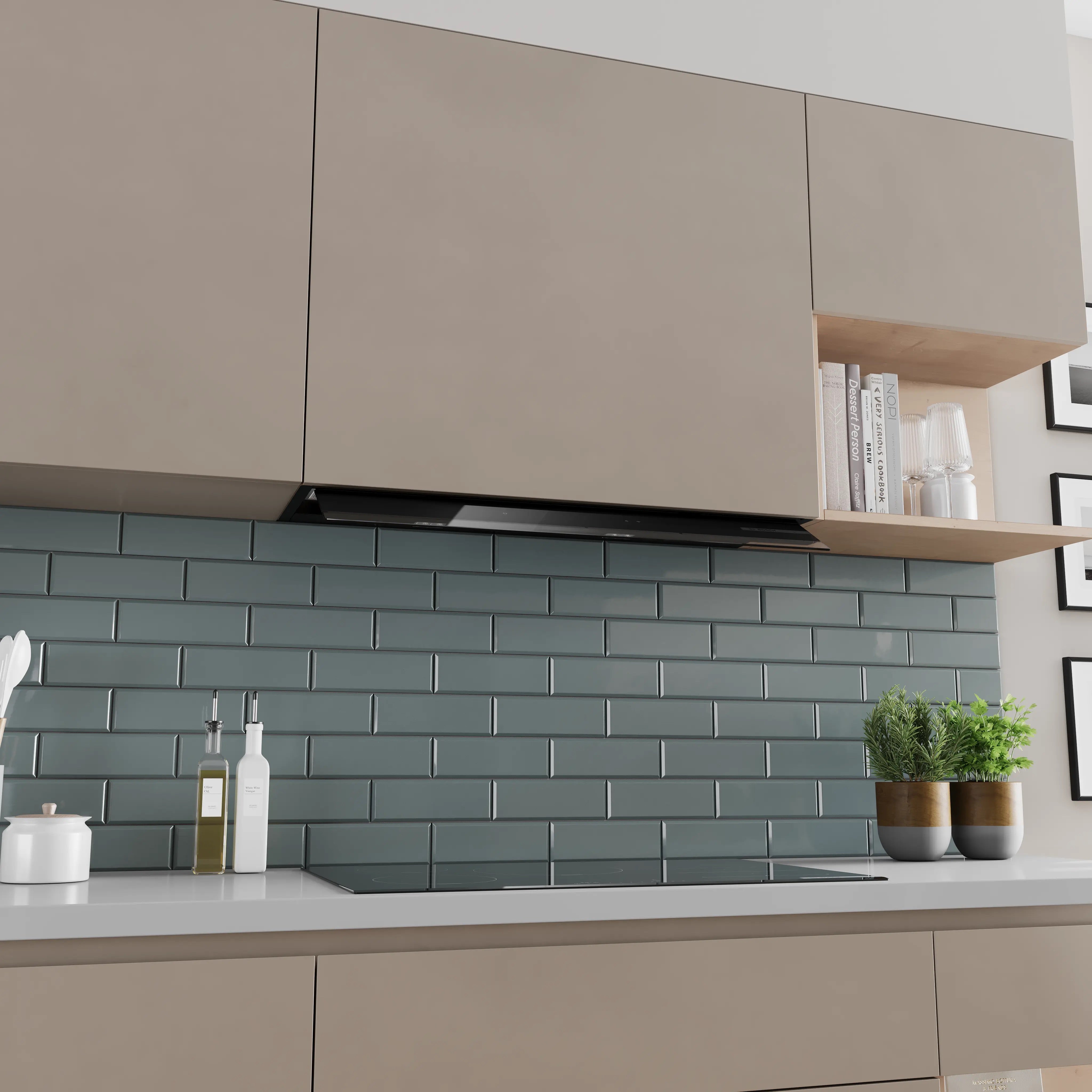Bosch Series 6 Integrated Design Hood 90 cm clear glass black printed, Matt black - DBB97DP60B
