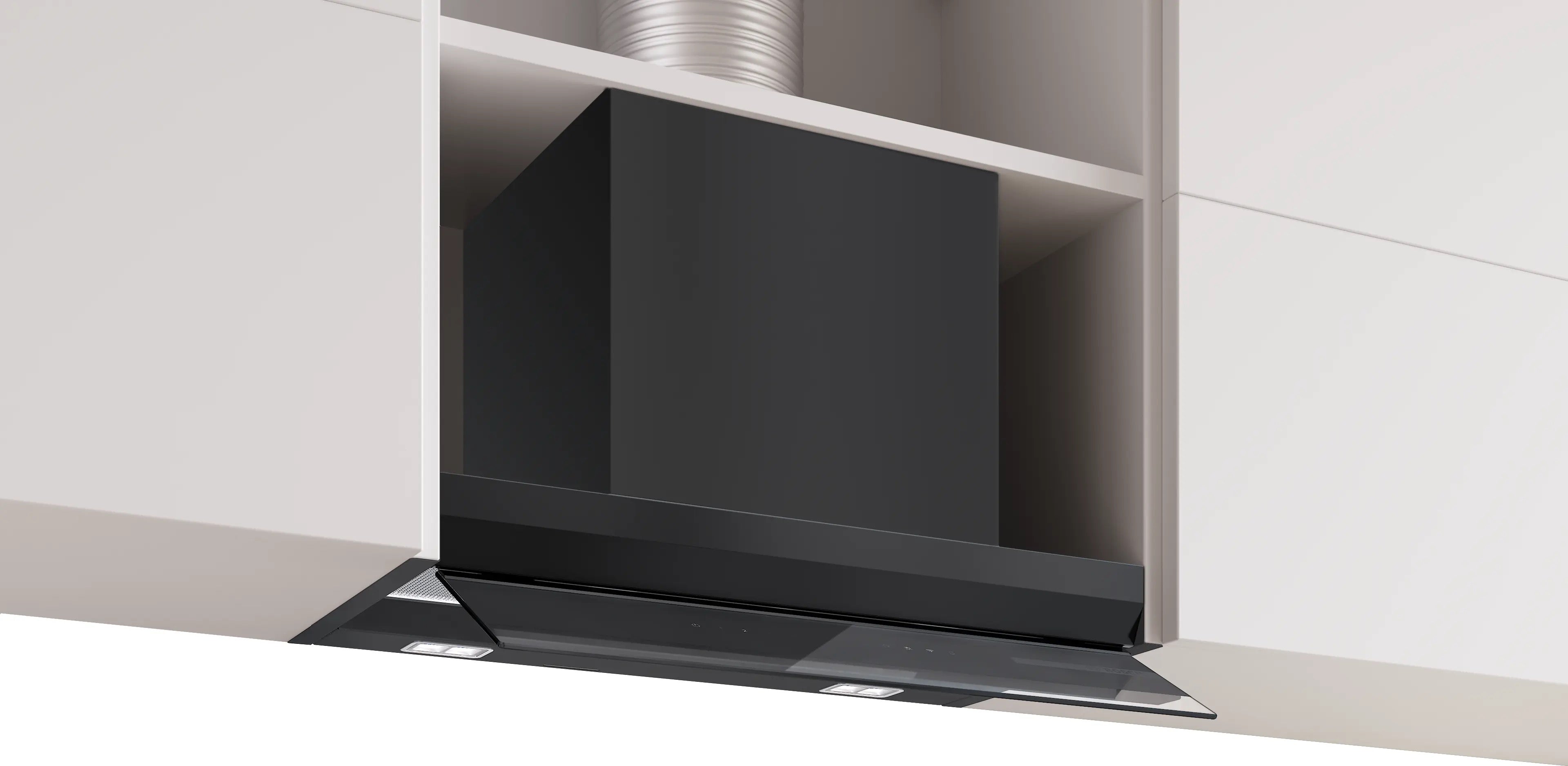 Bosch Series 6 Integrated Design Hood 60 cm clear glass black printed, Matt black - DBB67DP60B