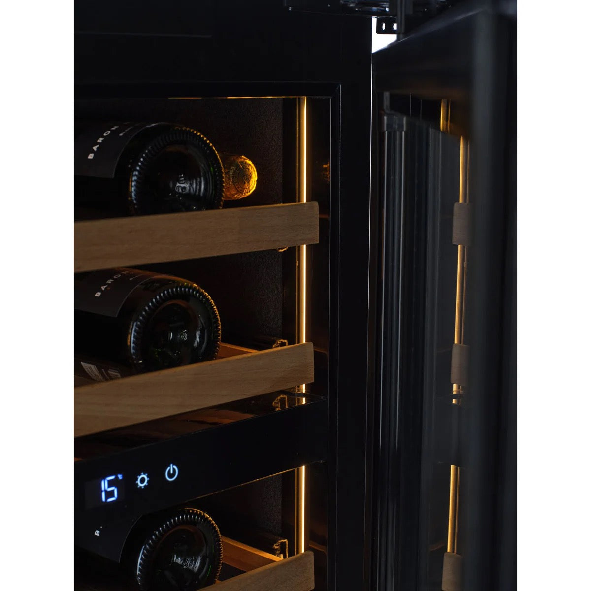 CELLA - 600mm - 36 Burgundy Bottles - Undercounter Wine Cooler - Dual Zone - W34-BH