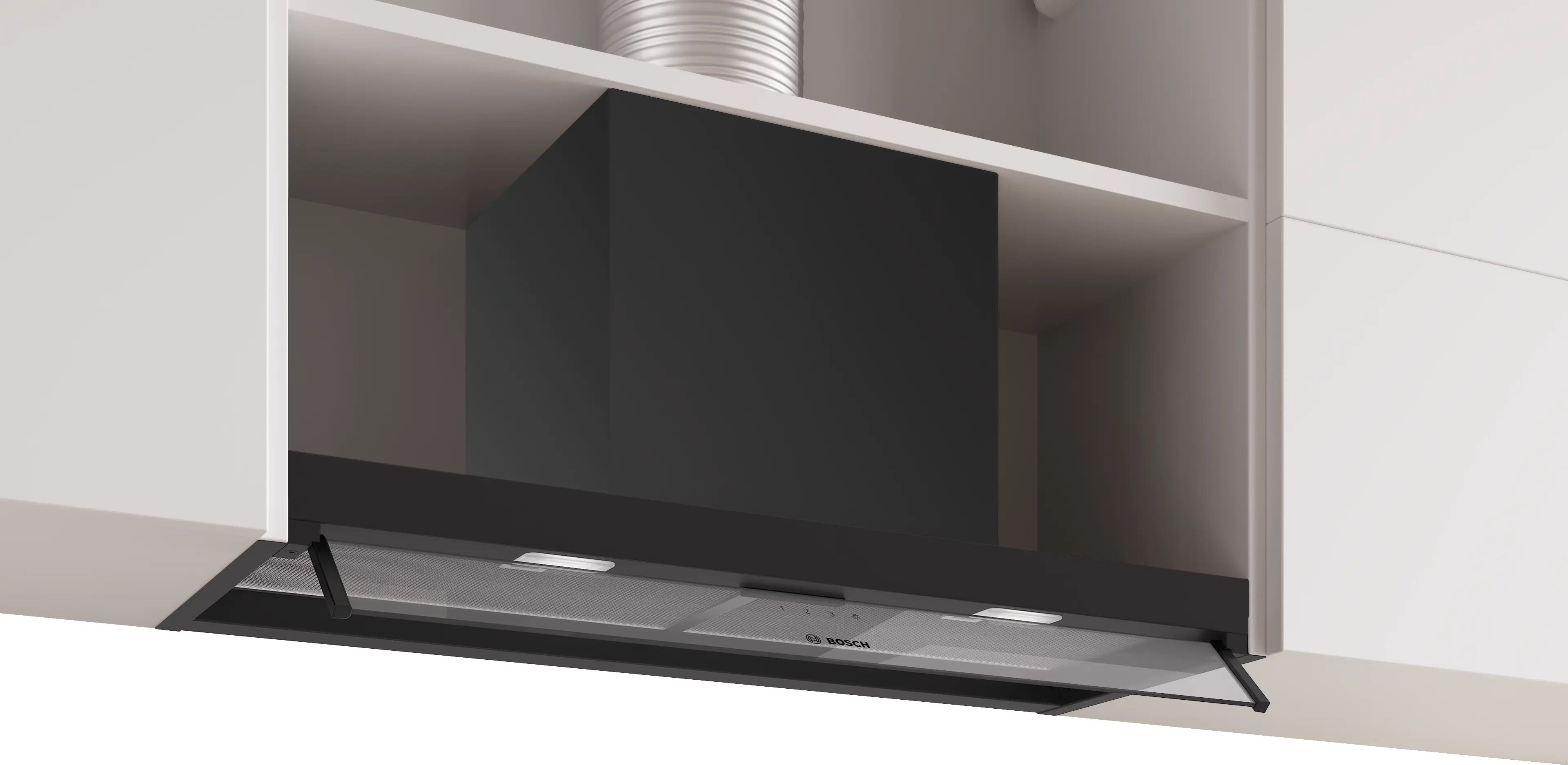 Bosch Series 4 Integrated Design Hood 80 cm clear glass, Matt black - DBB85CC60B