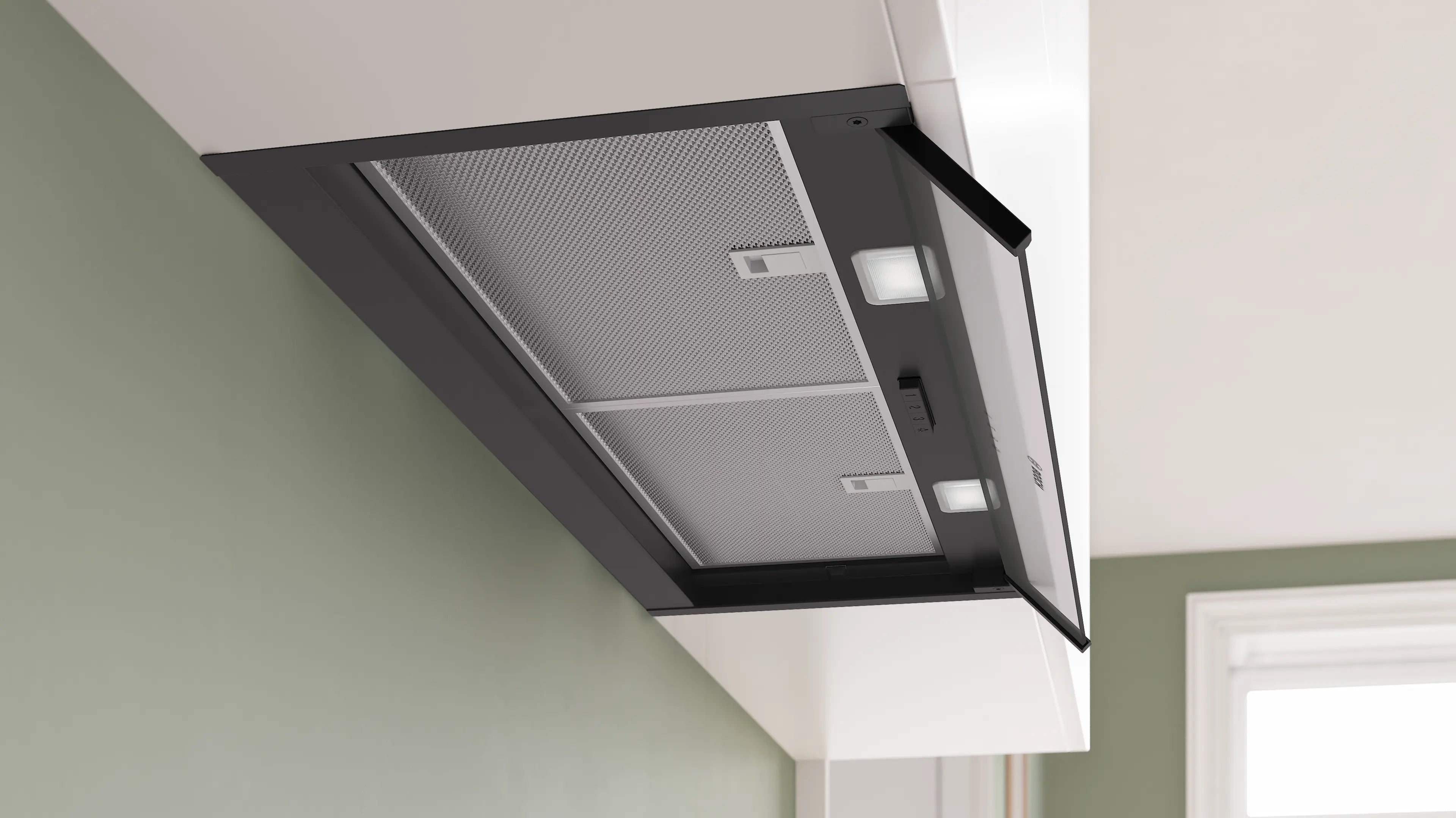 Bosch Series 4 Integrated Design Hood 80 cm clear glass, Matt black - DBB85CC60B