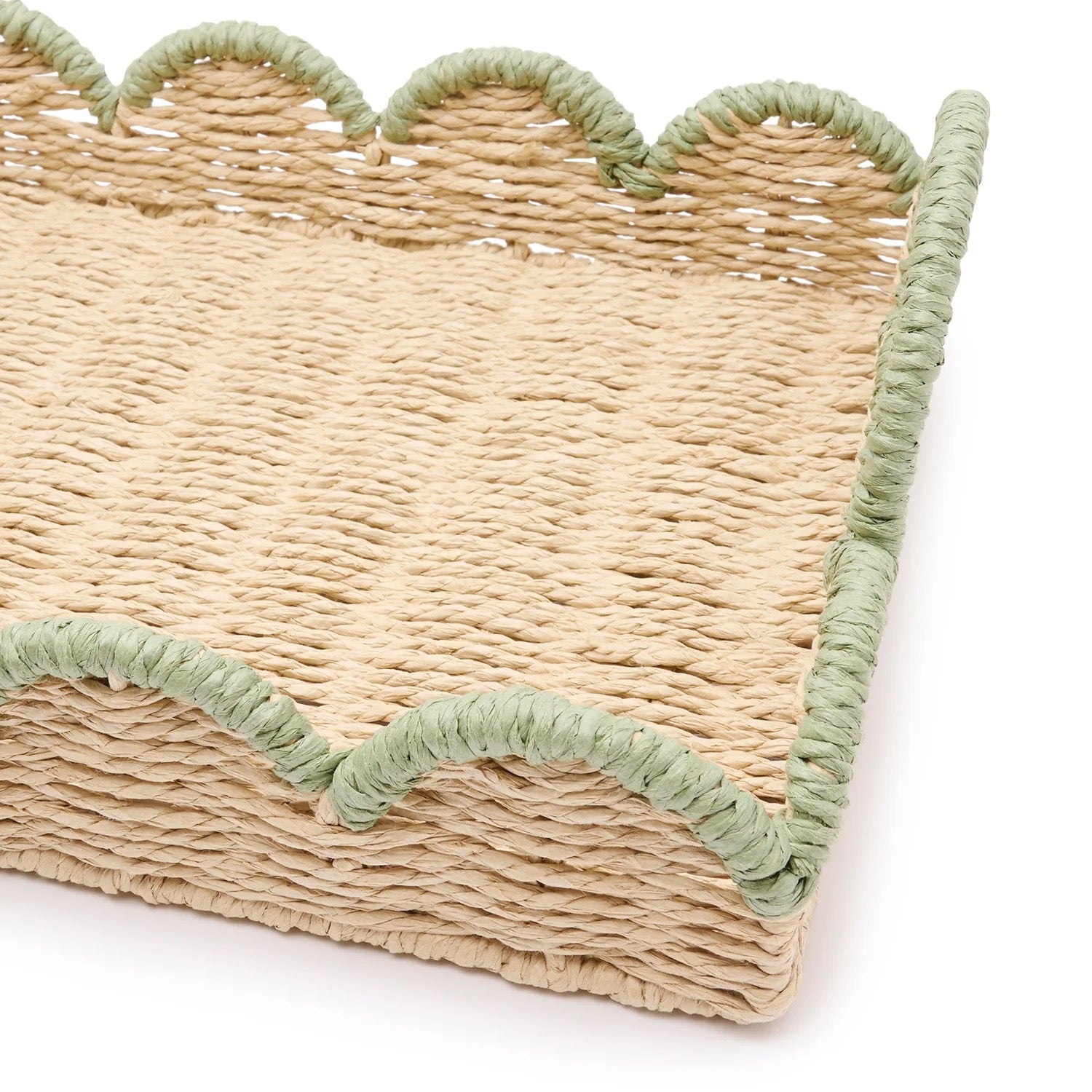 Sophie Allport Scalloped Green Edge Tray