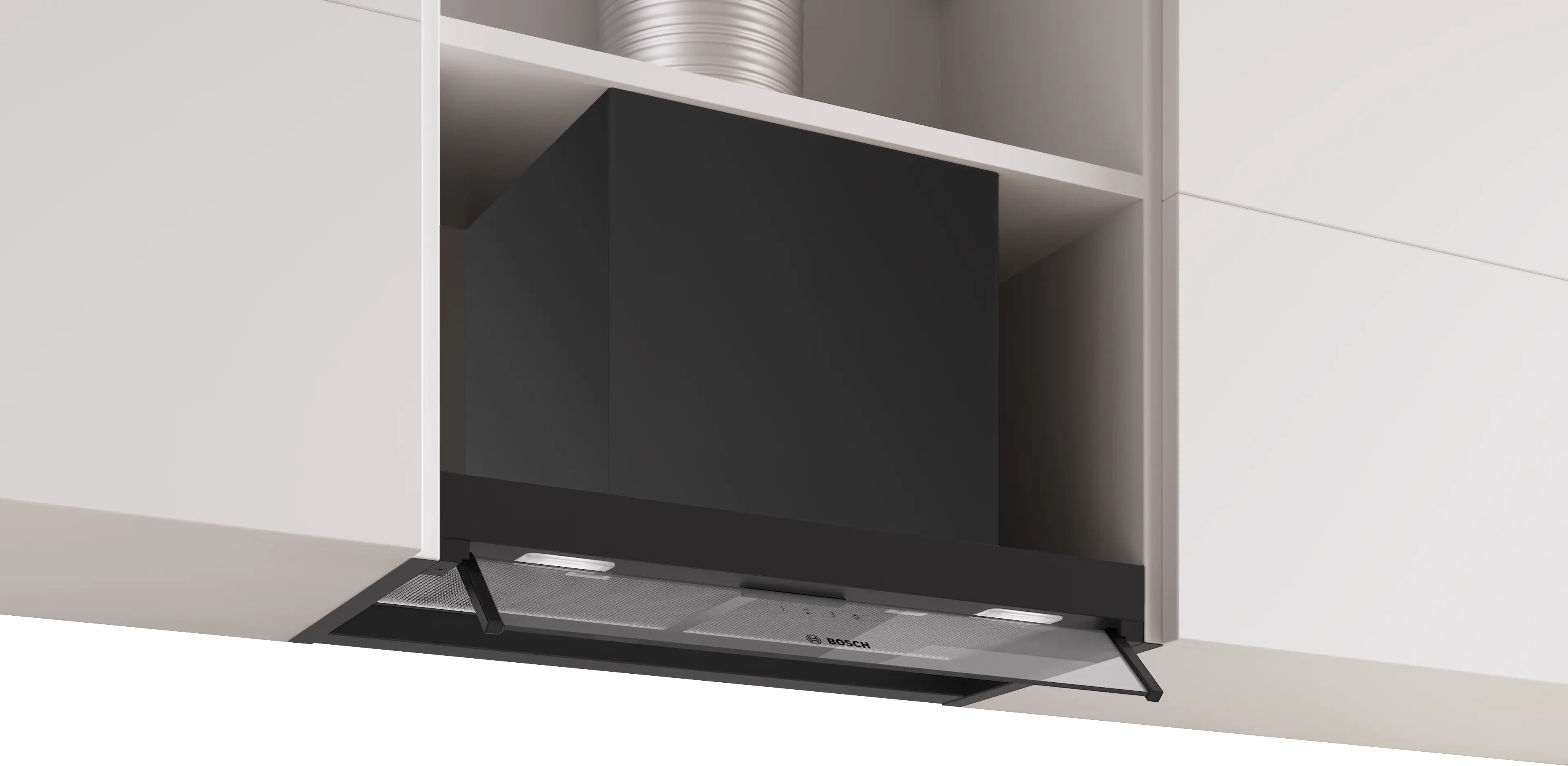 Bosch Series 4 Integrated Design Hood 60 cm clear glass, Matt black - DBB65CC60B