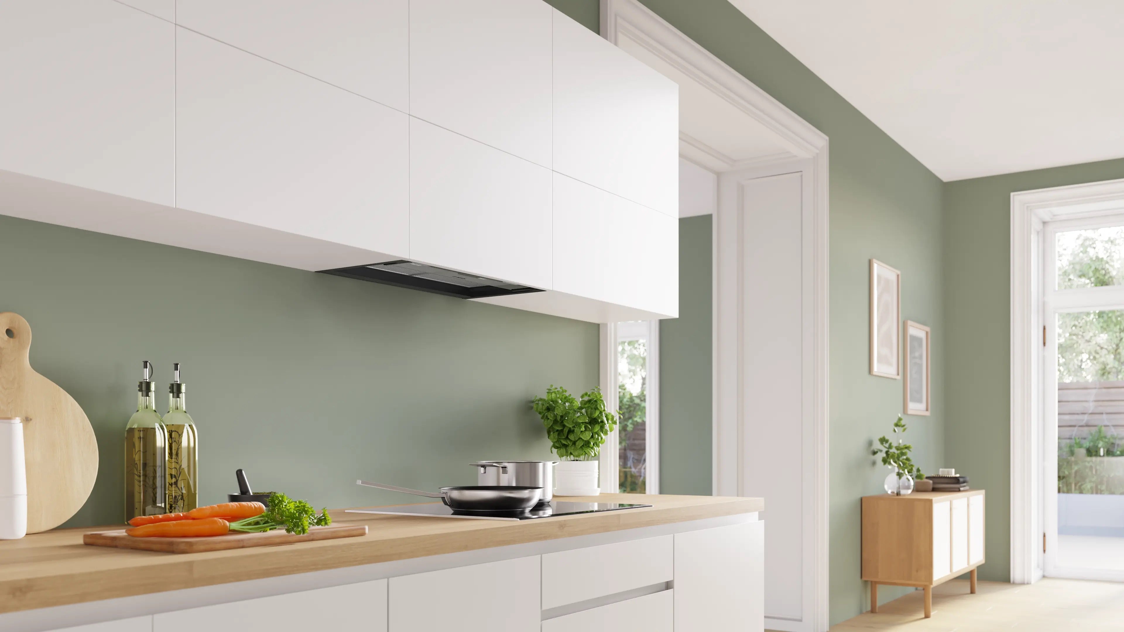 Bosch Series 4 Integrated Design Hood 60 cm clear glass, Matt black - DBB65CC60B