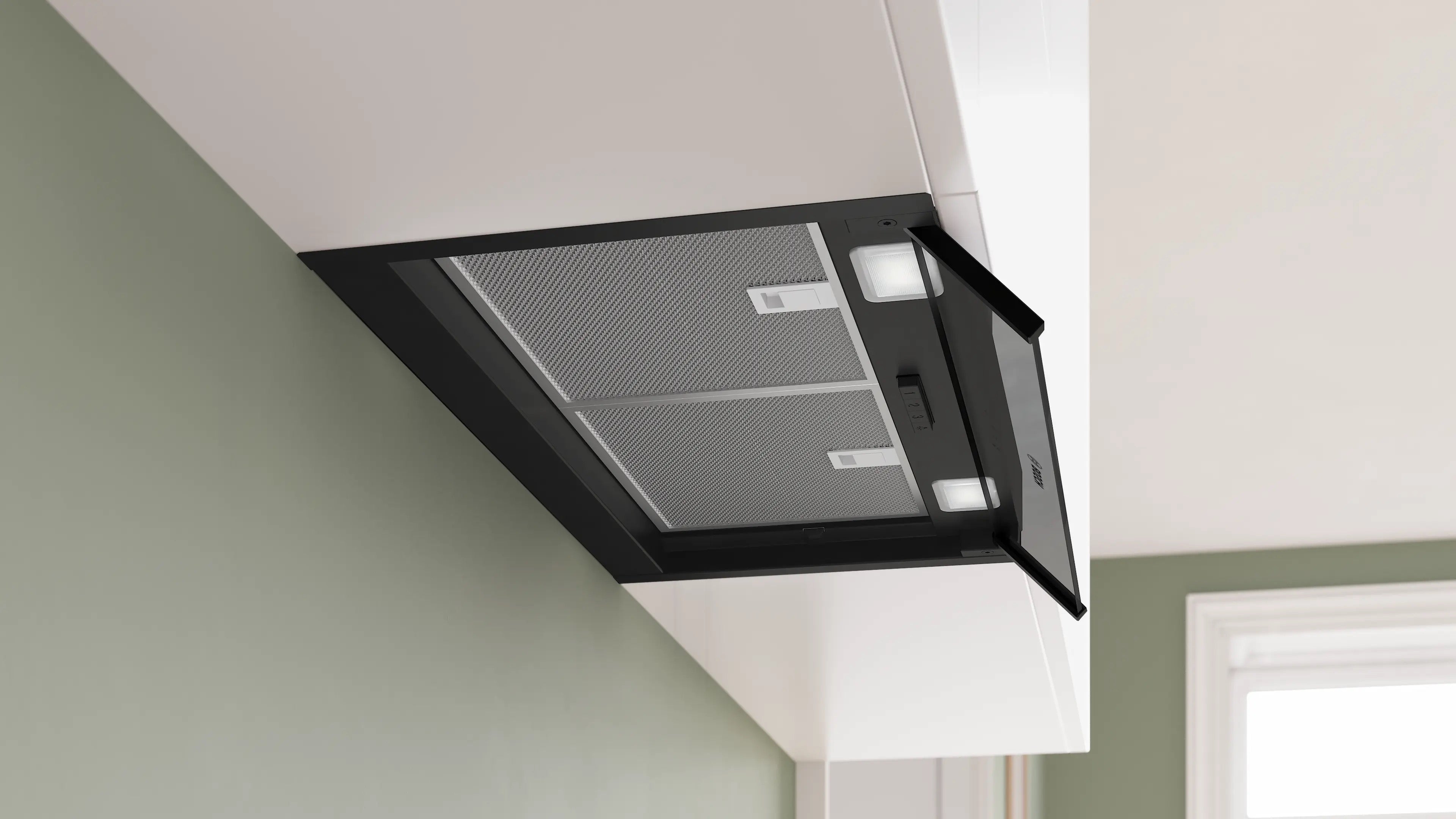 Bosch Series 4 Integrated Design Hood 60 cm clear glass, Matt black - DBB65CC60B
