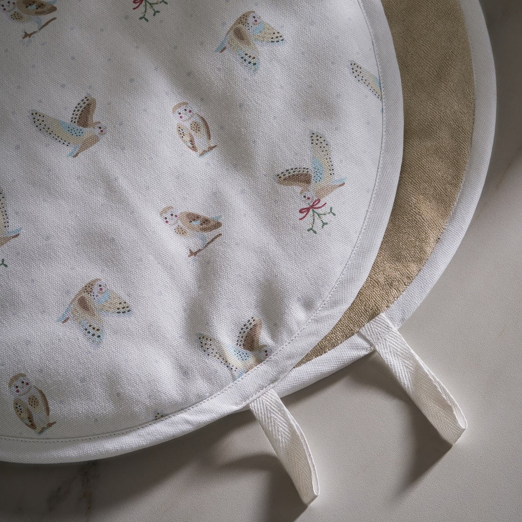 Sophie Allport Snowy Owls Circular Hob Cover