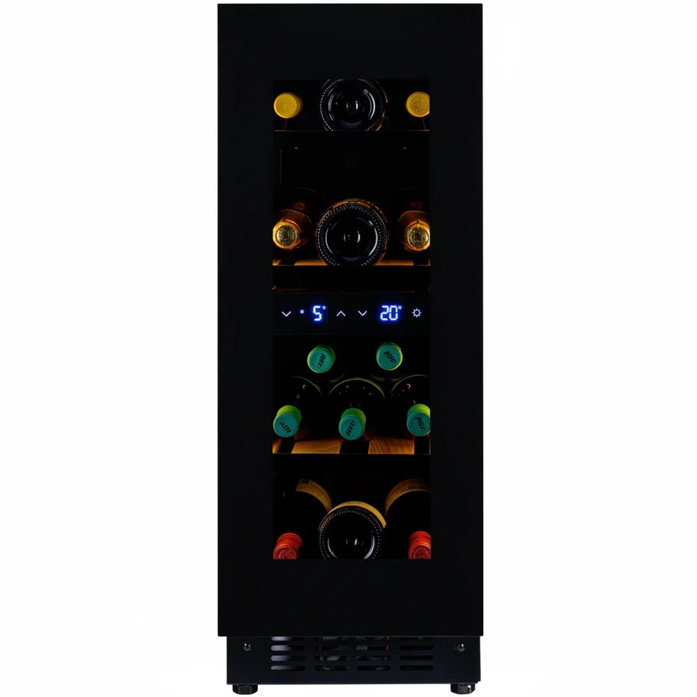 CELLA - 30cm - Handleless Undercounter Wine Cooler - Dual zone - TFT-W18B-TO