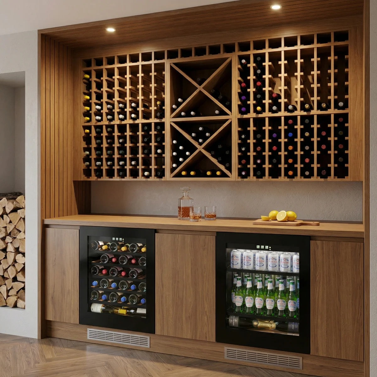 CELLA - Shallow Wine Fridge - 45cm Depth - 60cm Undercounter - W30B-TO