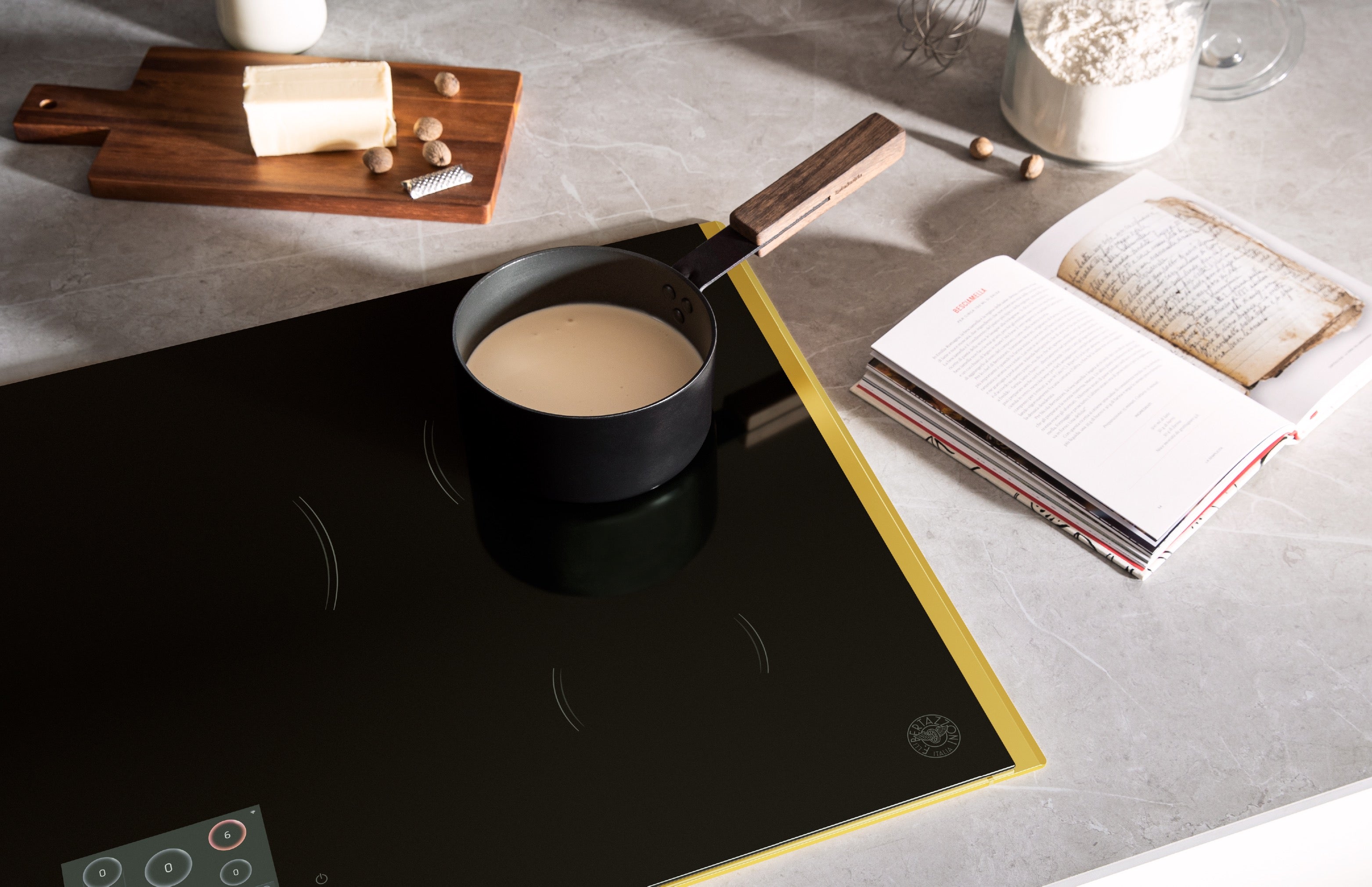 Bertazzoni Modern 90 cm Induction Hob with Metal Frame, 5 cooking zones, TFT display