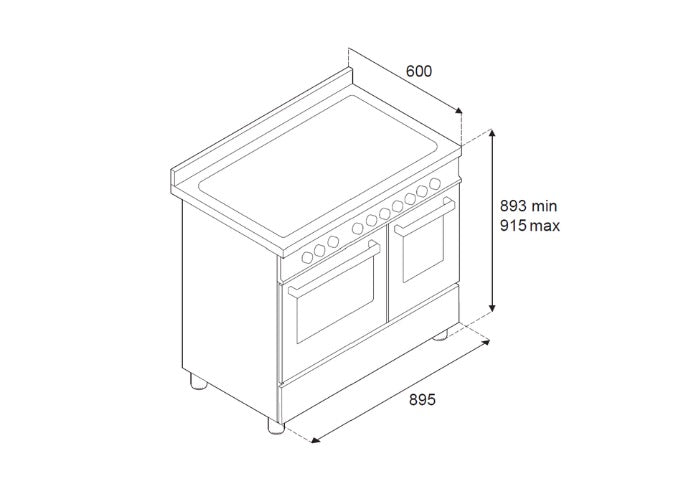 Bertazzoni Professional 90 cm 6-burner electric double oven
