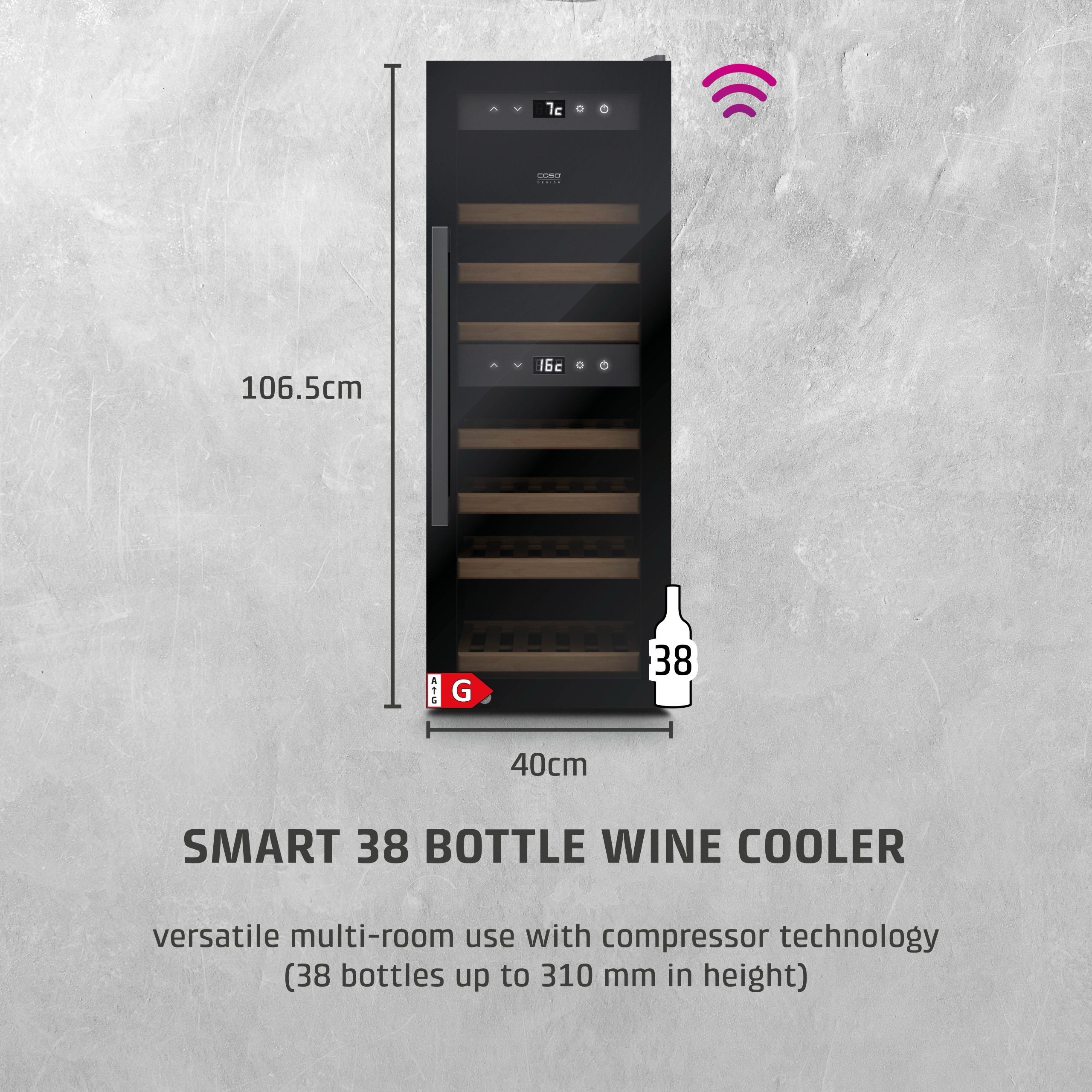 CASO Design WineExclusive 38 Smart Black