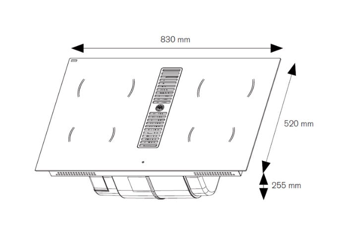 Bertazzoni Modern 80 cm induction hob with integrated hood