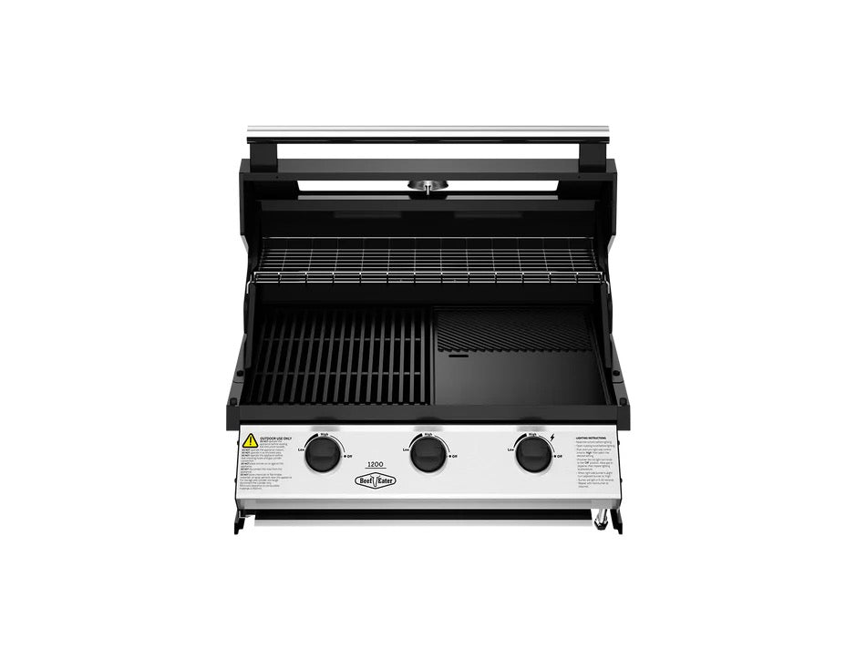 BeefEater Discovery 1200E Series 3 Burner Built In Gas BBQ