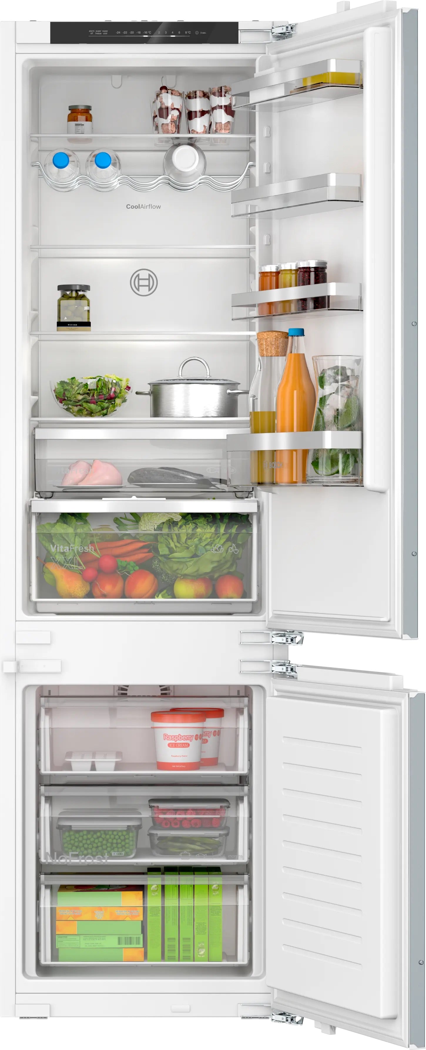 Bosch Series 4 Built-in fridge-freezer with freezer at bottom 193.5 x 55.8 cm - KIN96VFD0G