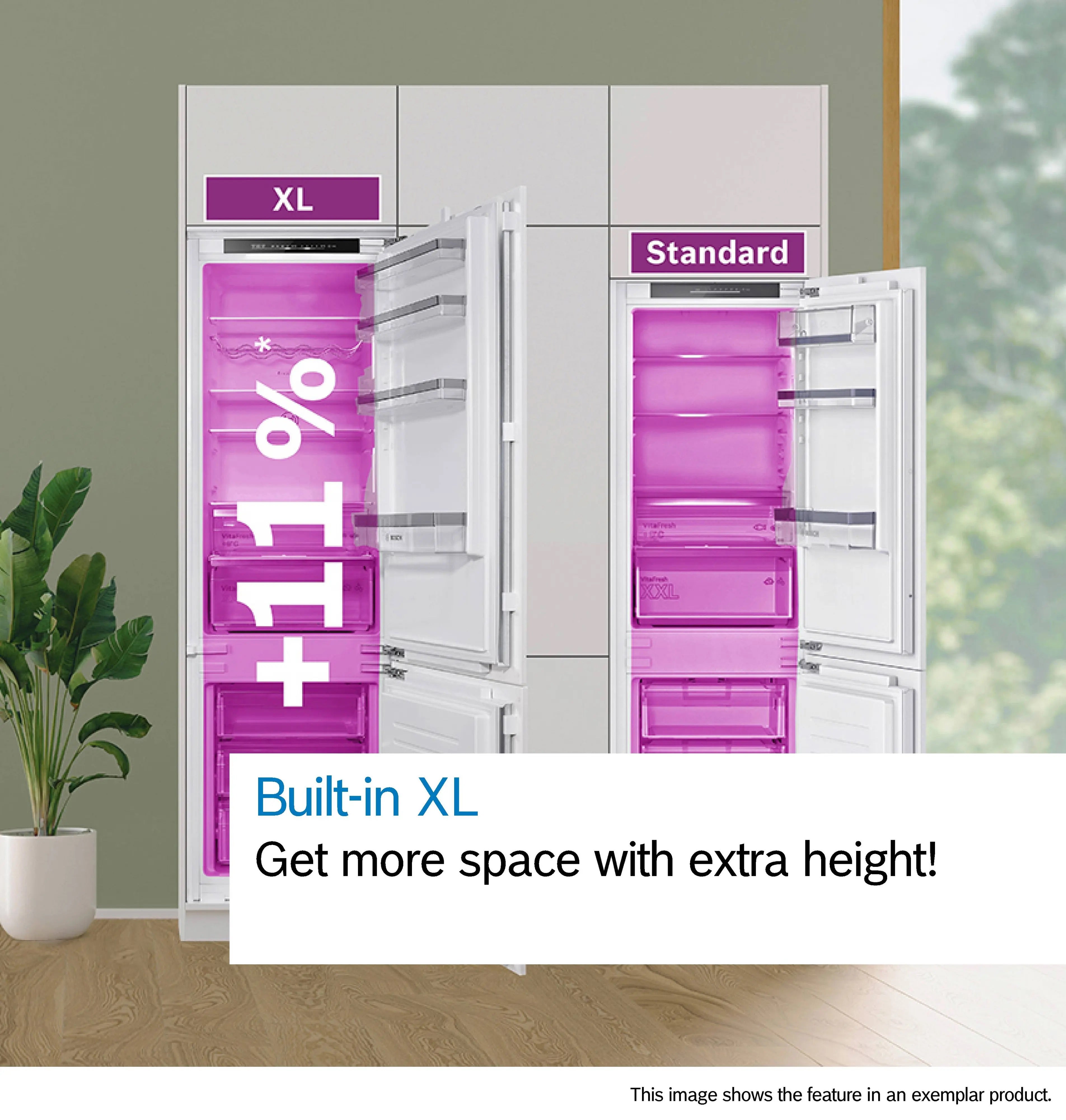 Bosch Series 4 Built-in fridge-freezer with freezer at bottom 193.5 x 55.8 cm - KIN96VFD0G