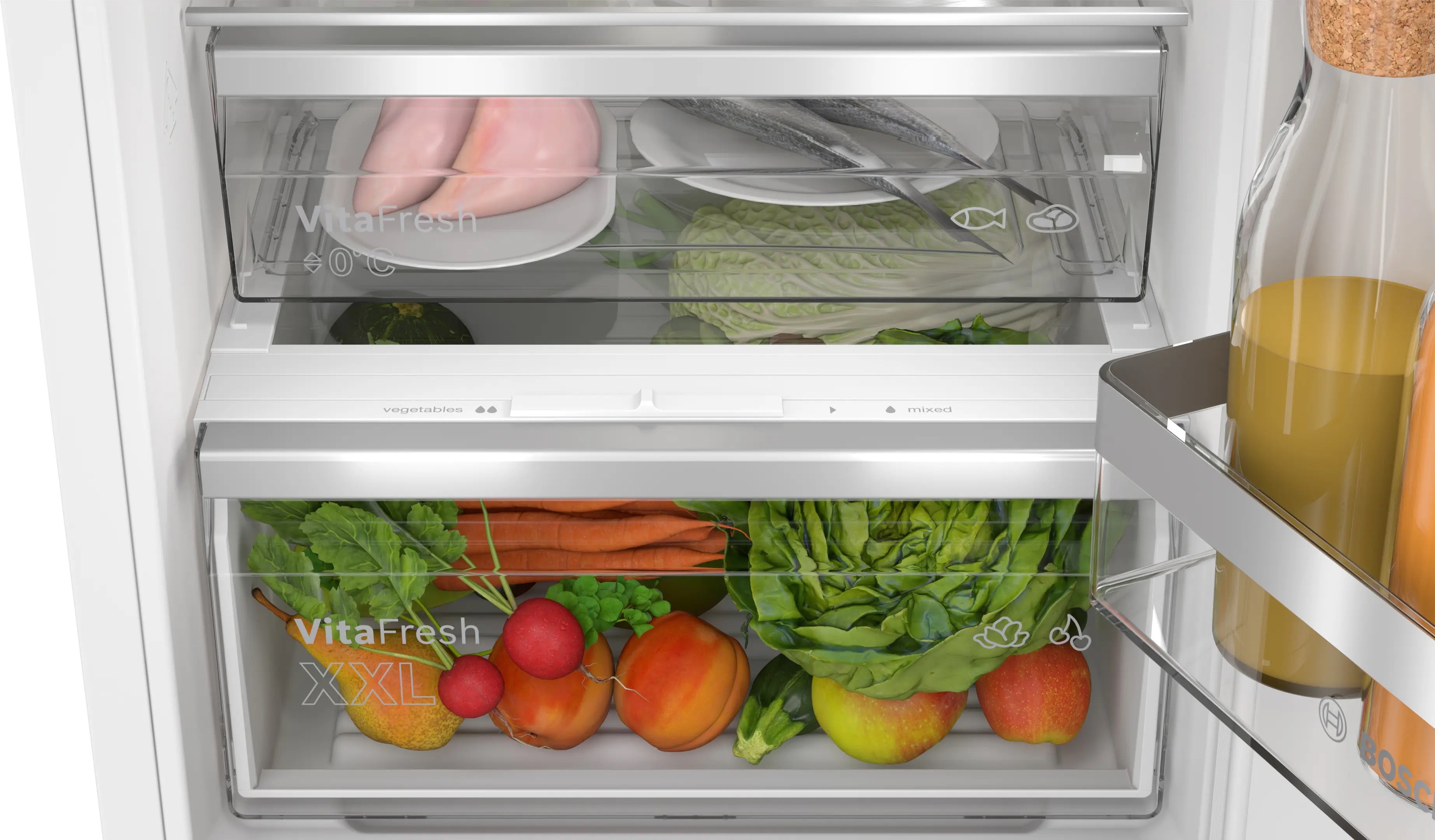 Bosch Series 4 Built-in fridge-freezer with freezer at bottom 193.5 x 55.8 cm - KIN96VFD0G