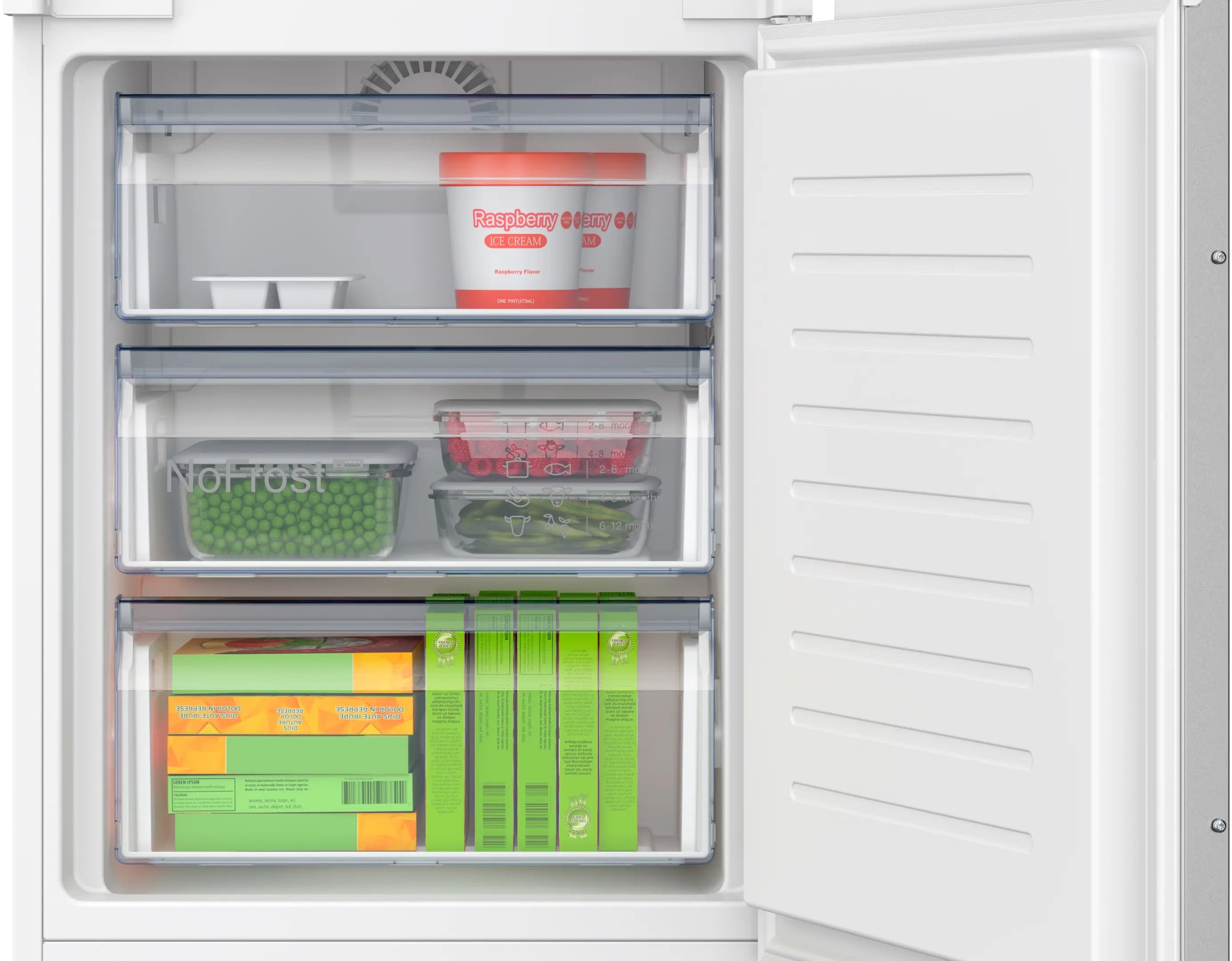 Bosch Series 2 Built-in fridge-freezer with freezer at bottom 193.5 x 54.1 cm - KIN96NSE0G