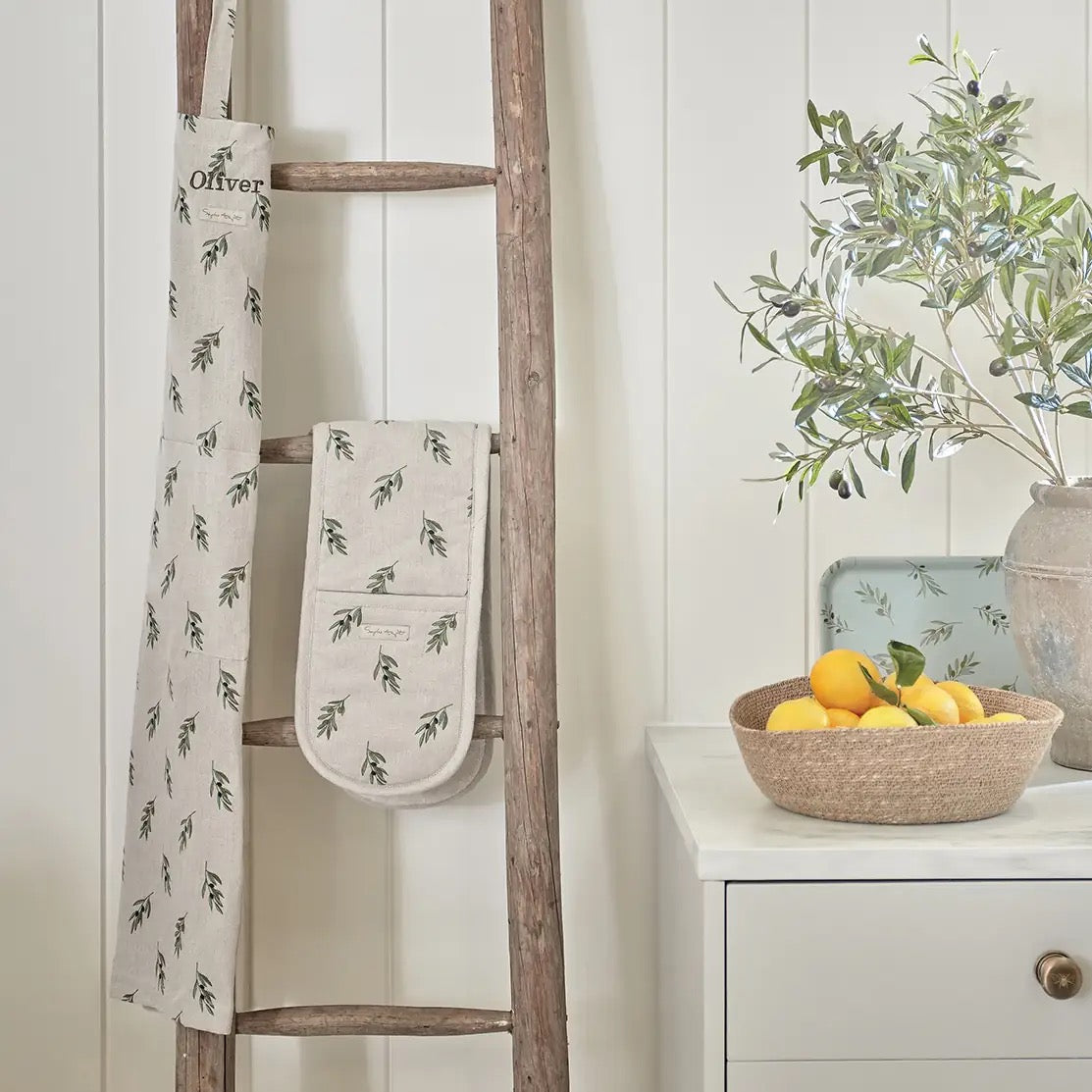 Sophie Allport Olive Linen Apron