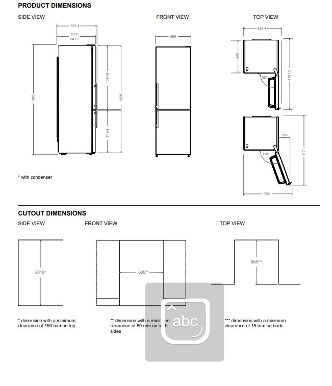 Bertazzoni Master Series 60cm Freestanding Bottom Mount Refrigerator