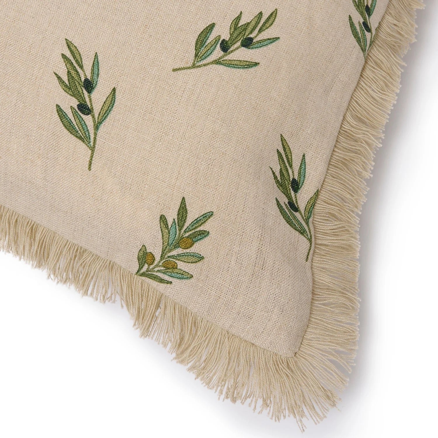 Sophie Allport Olive Linen Cushion - Rectangular