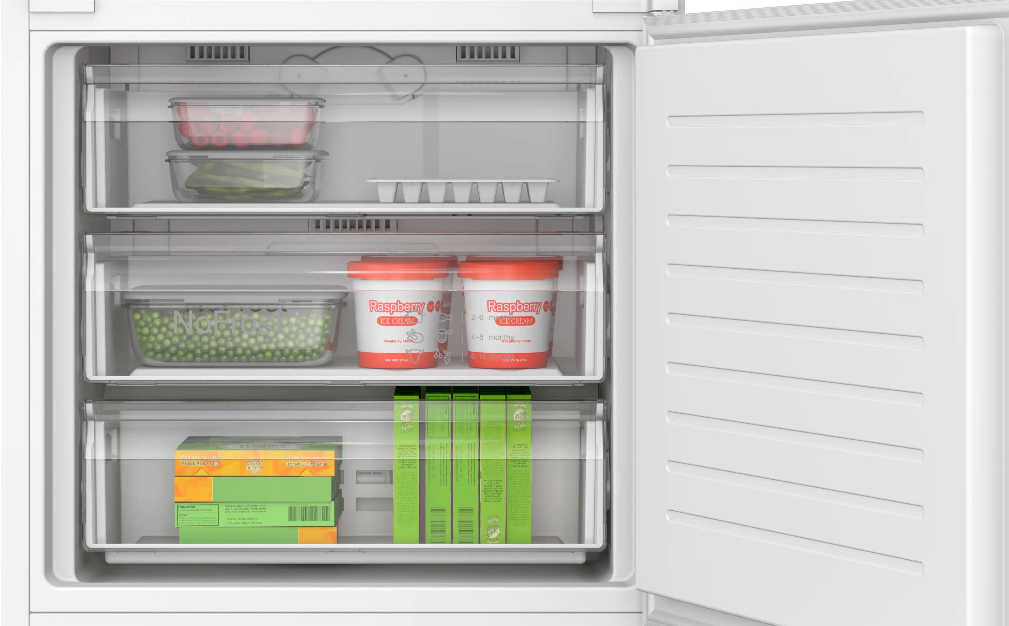 Bosch Series 2 Built-in fridge-freezer with freezer at bottom 193.5 x 69.1 cm - KBN96NSE1G