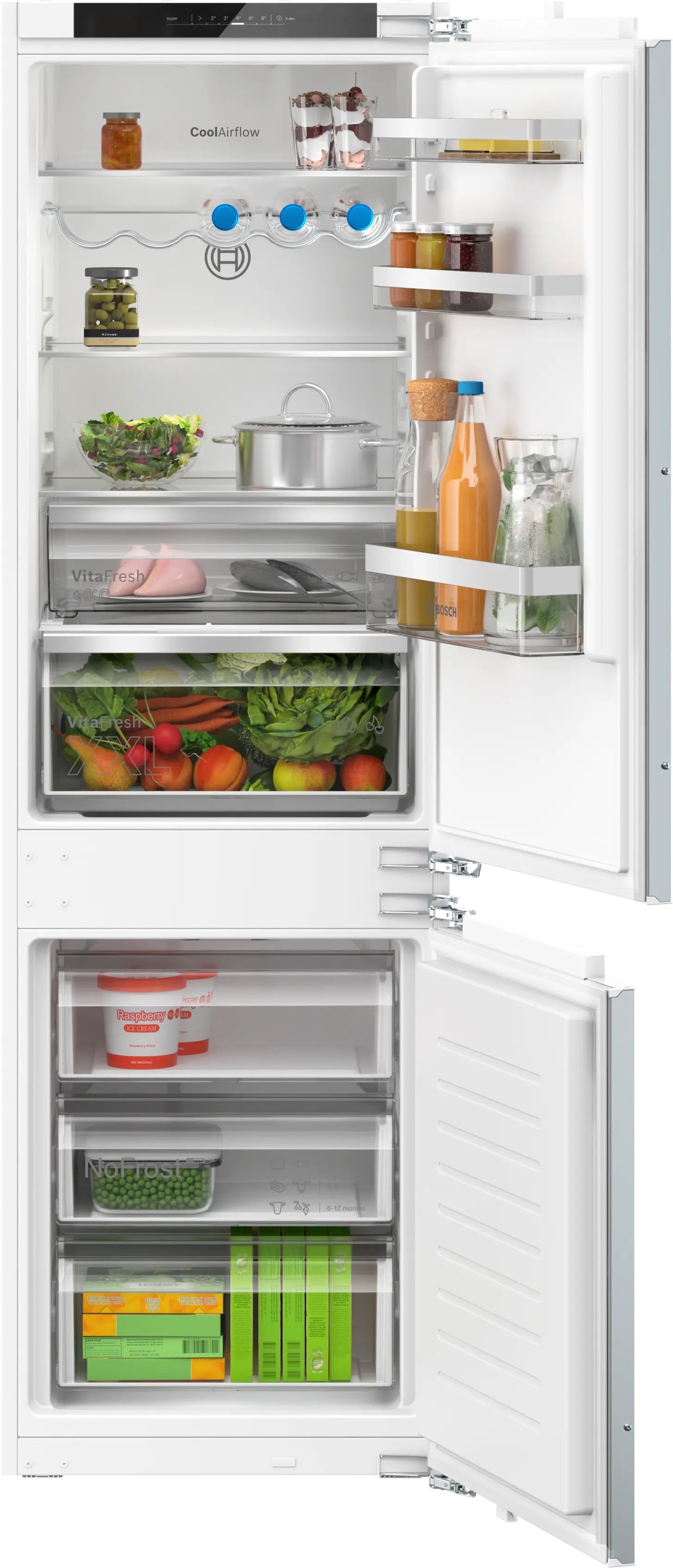 Bosch Series 4 Built-in fridge-freezer with freezer at bottom 177.2 x 54.1 cm - KIN86VFE0G