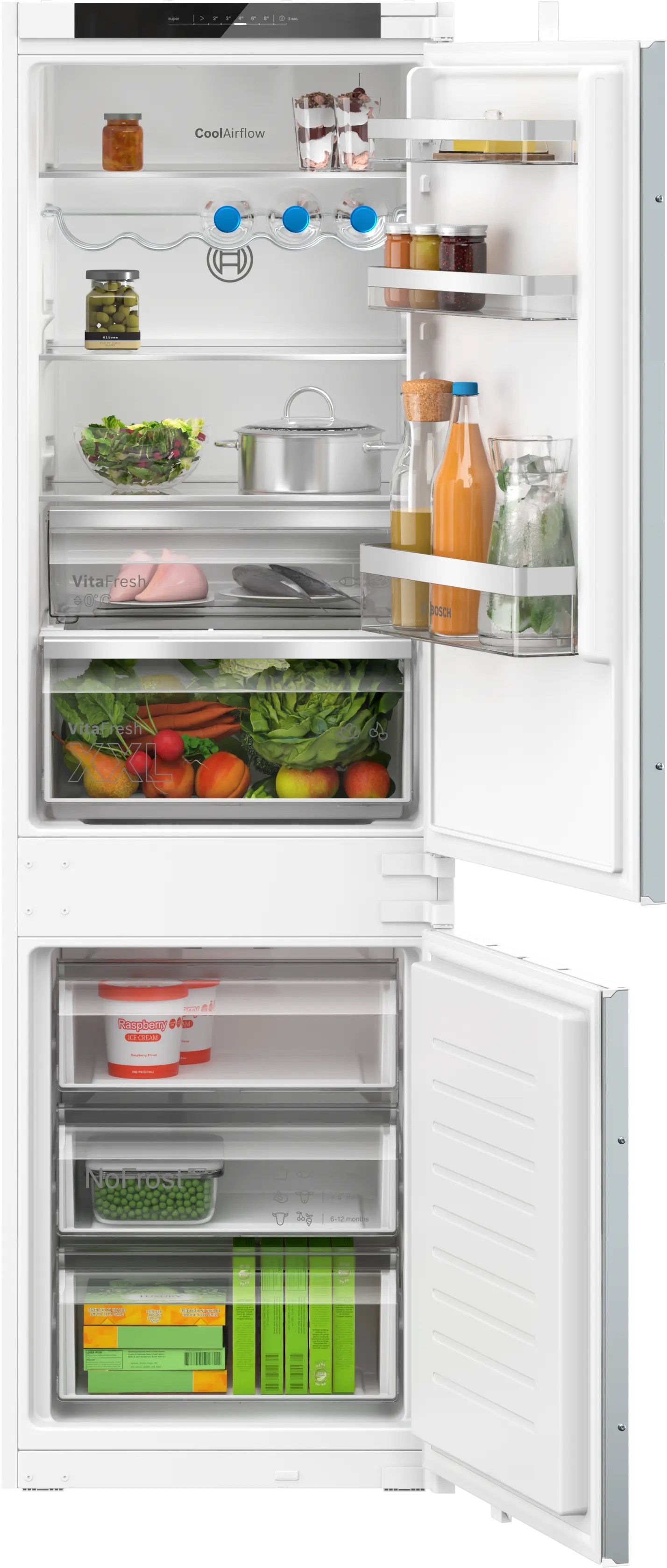 Bosch Series 4 Built-in fridge-freezer with freezer at bottom 177.2 x 54.1 cm - KIN86VSE0G