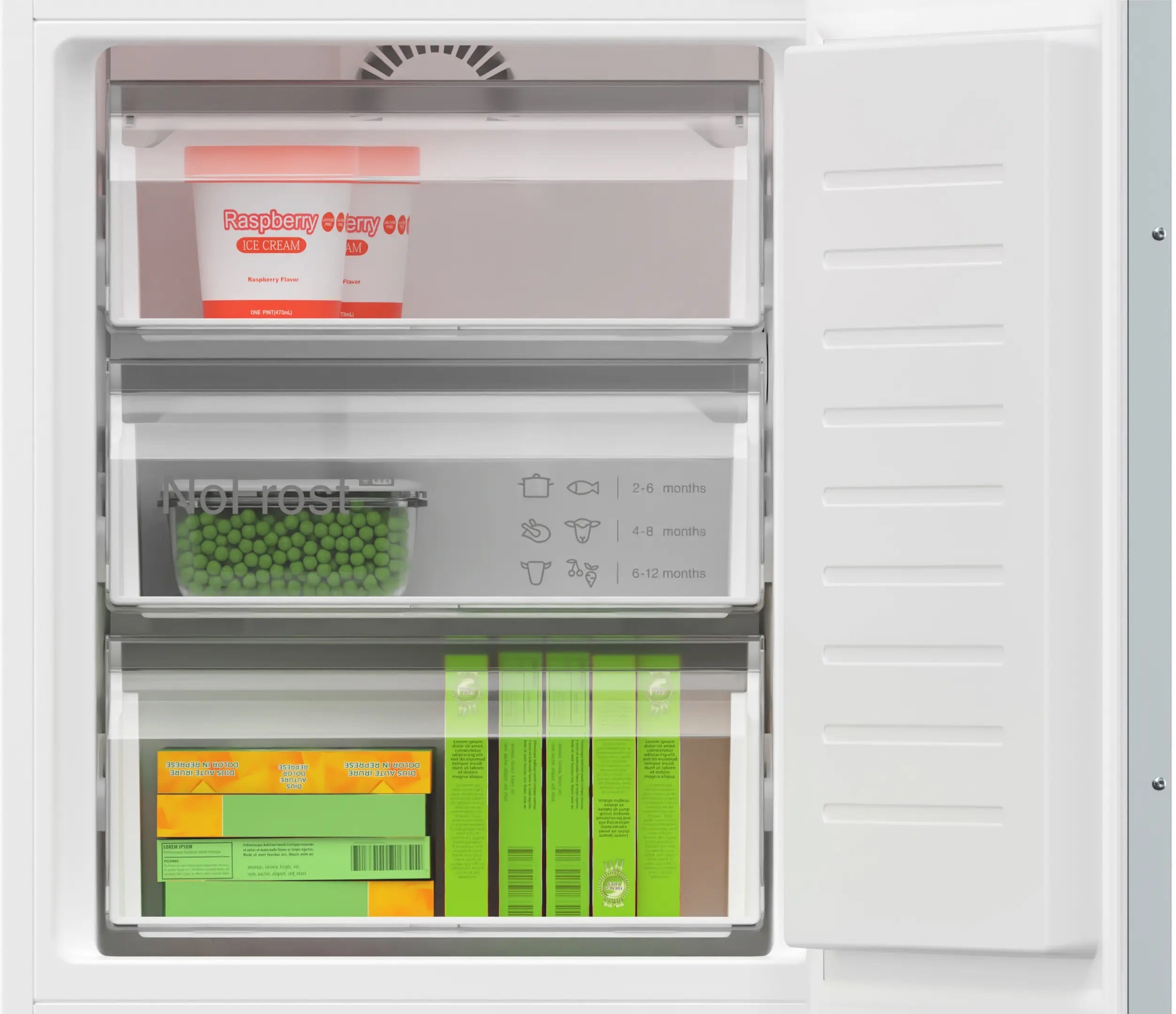 Bosch Series 4 Built-in fridge-freezer with freezer at bottom 177.2 x 54.1 cm - KIN86VSE0G