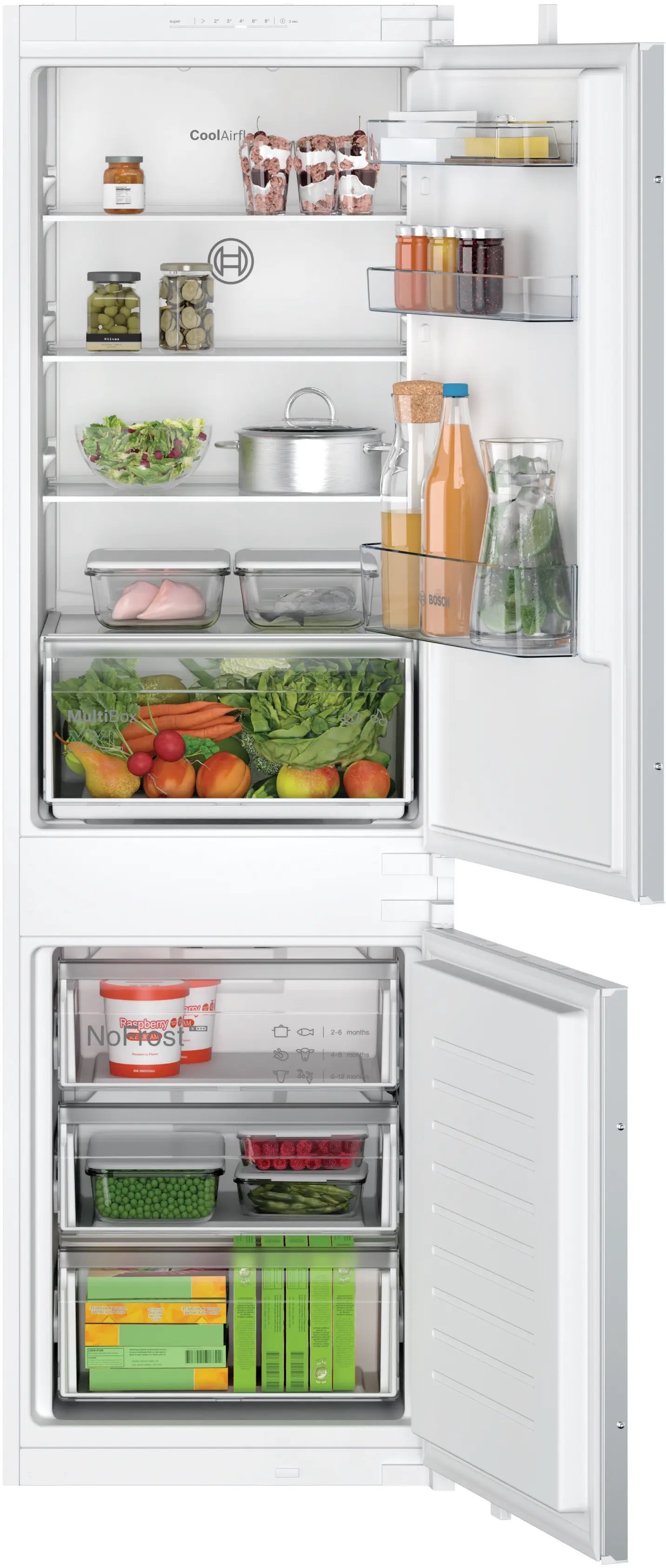 Bosch Series 2 Built-in fridge-freezer with freezer at bottom 177.2 x 54.1 cm - KIN86NSE0G