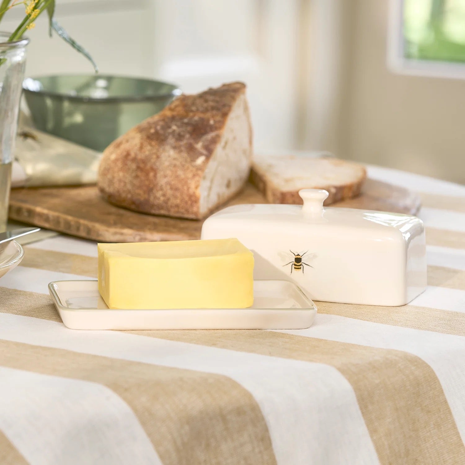 Sophie Allport Bees Stoneware Butter Dish