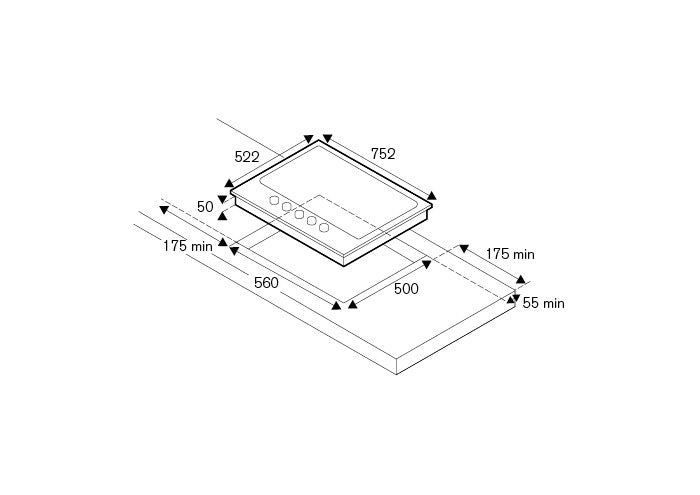 Bertazzoni Modern Series 75cm Gas hob with Central Wok