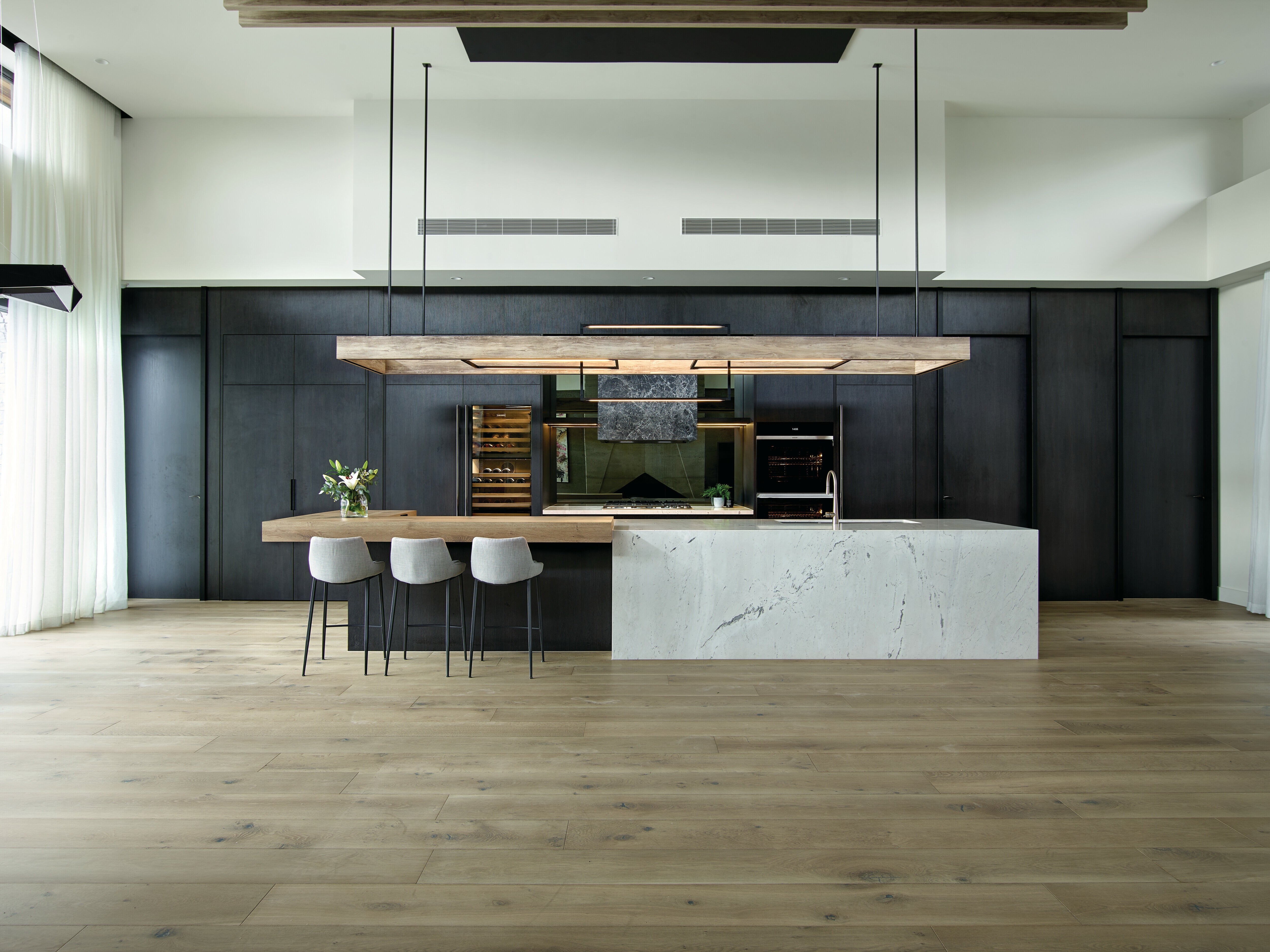 Wolf M Series Contemporary Black Glass Double Oven ICBDO3050CM/B