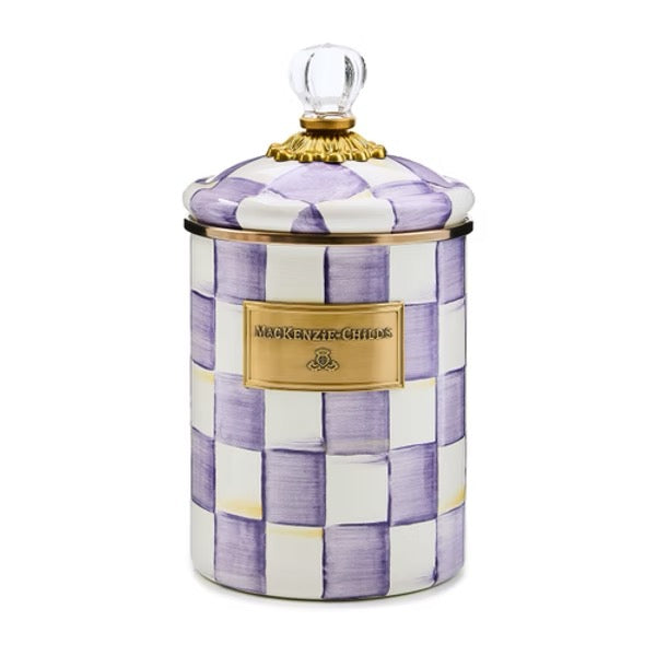 Mackenzie-Childs Violet Check Medium Canister
