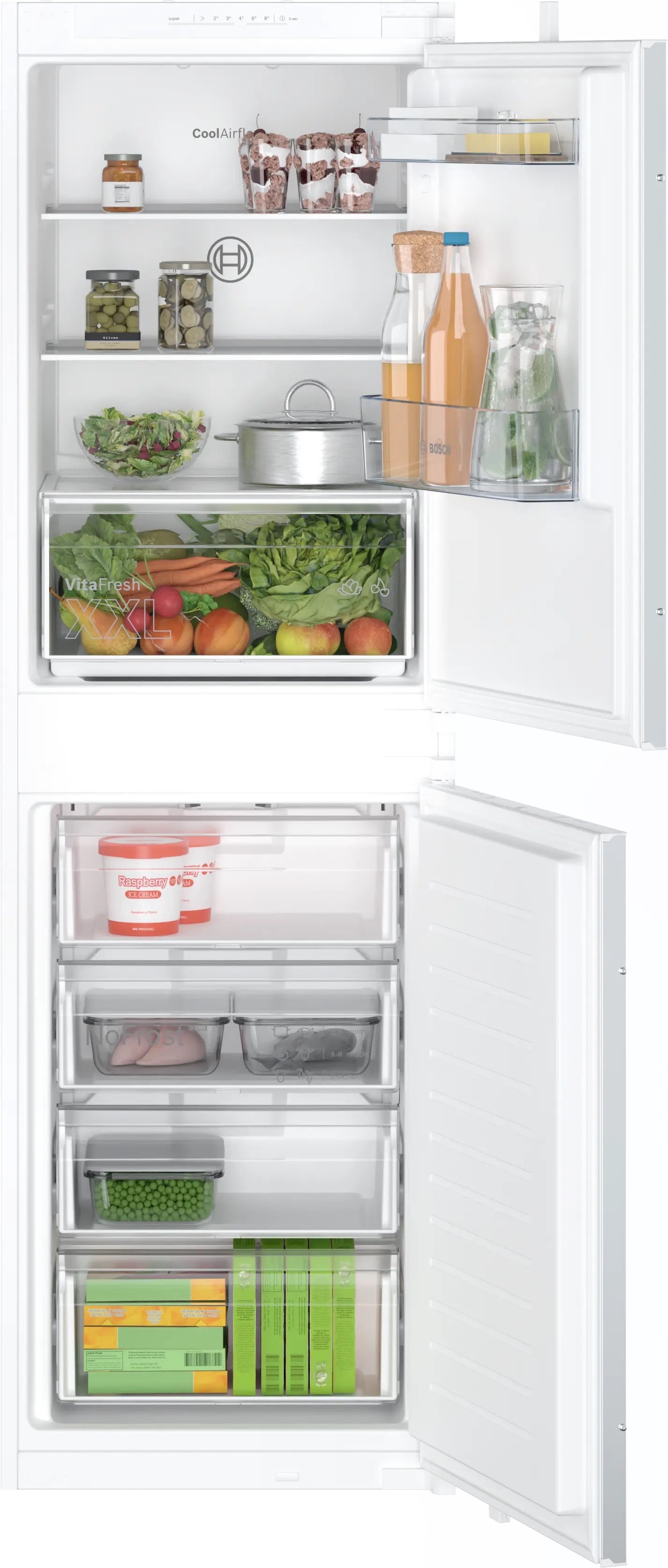 Bosch Series 2 Built-in fridge-freezer with freezer at bottom 177.2 x 54.1 cm - KIN85NSE0G