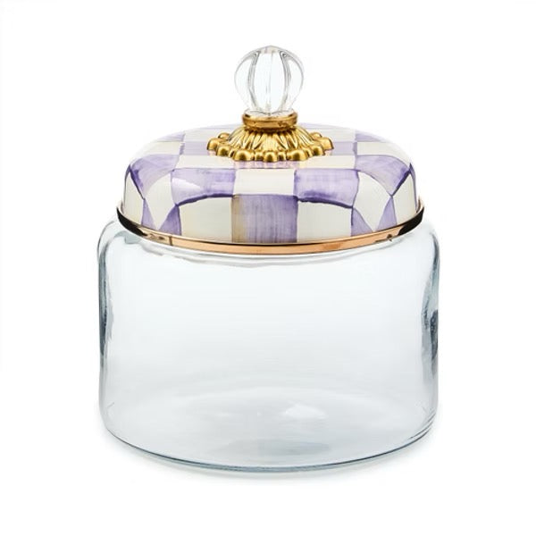 Mackenzie-Childs Violet Check Small Kitchen Canister