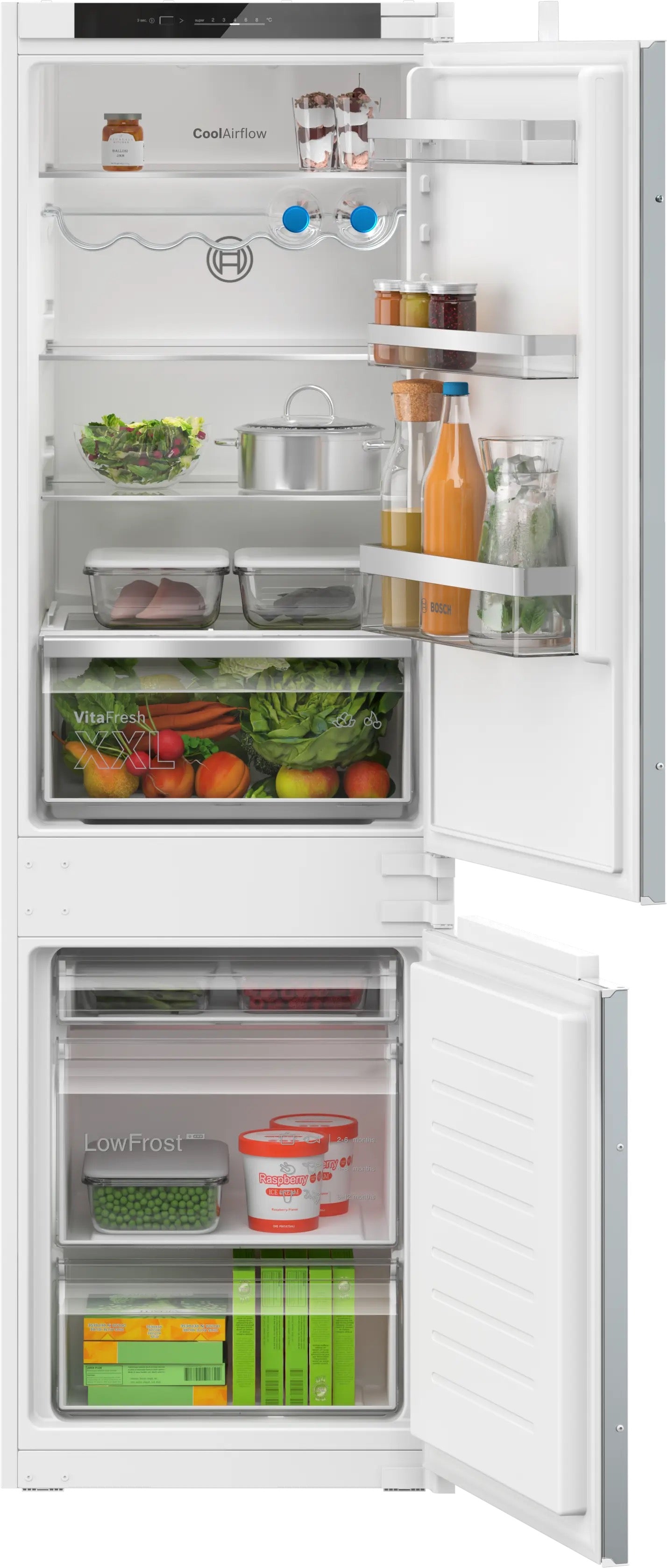 Bosch Series 4 Built-in fridge-freezer with freezer at bottom 177.2 x 54.1 cm - KIV86VSE0G