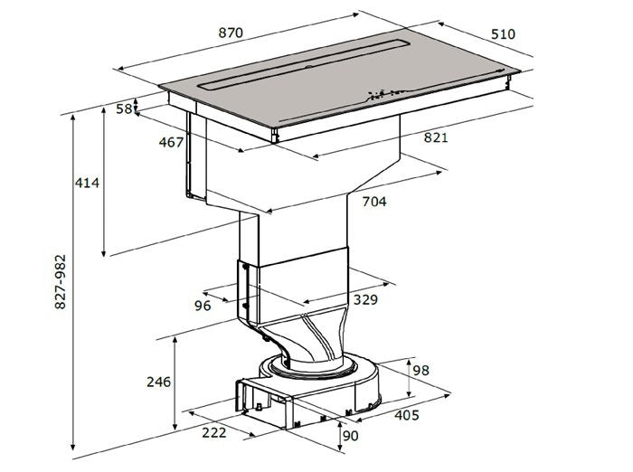 Bertazzoni Modern Series 90cm Induction Hob with Integrated Hood