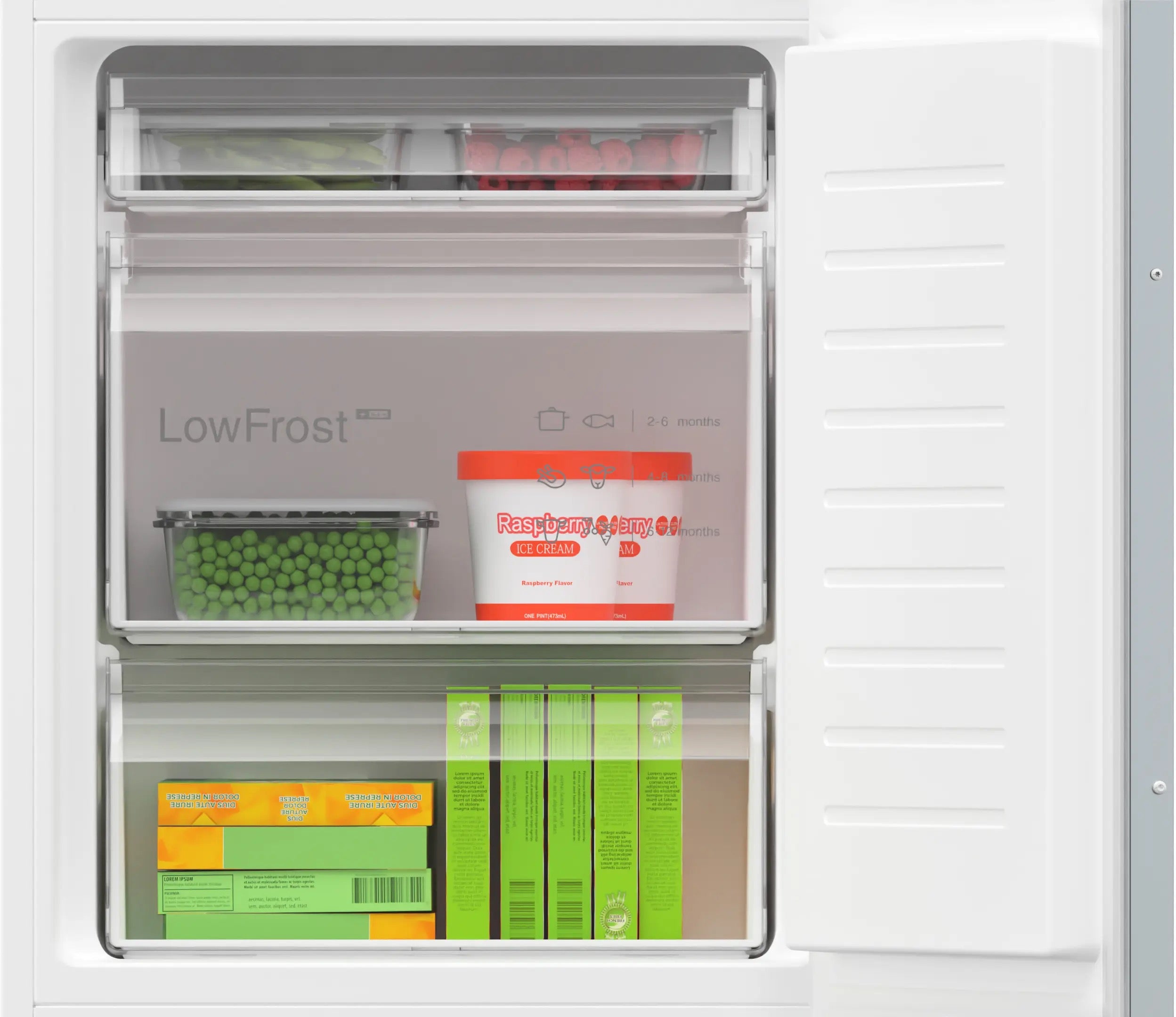 Bosch Series 4 Built-in fridge-freezer with freezer at bottom 177.2 x 54.1 cm - KIV86VSE0G