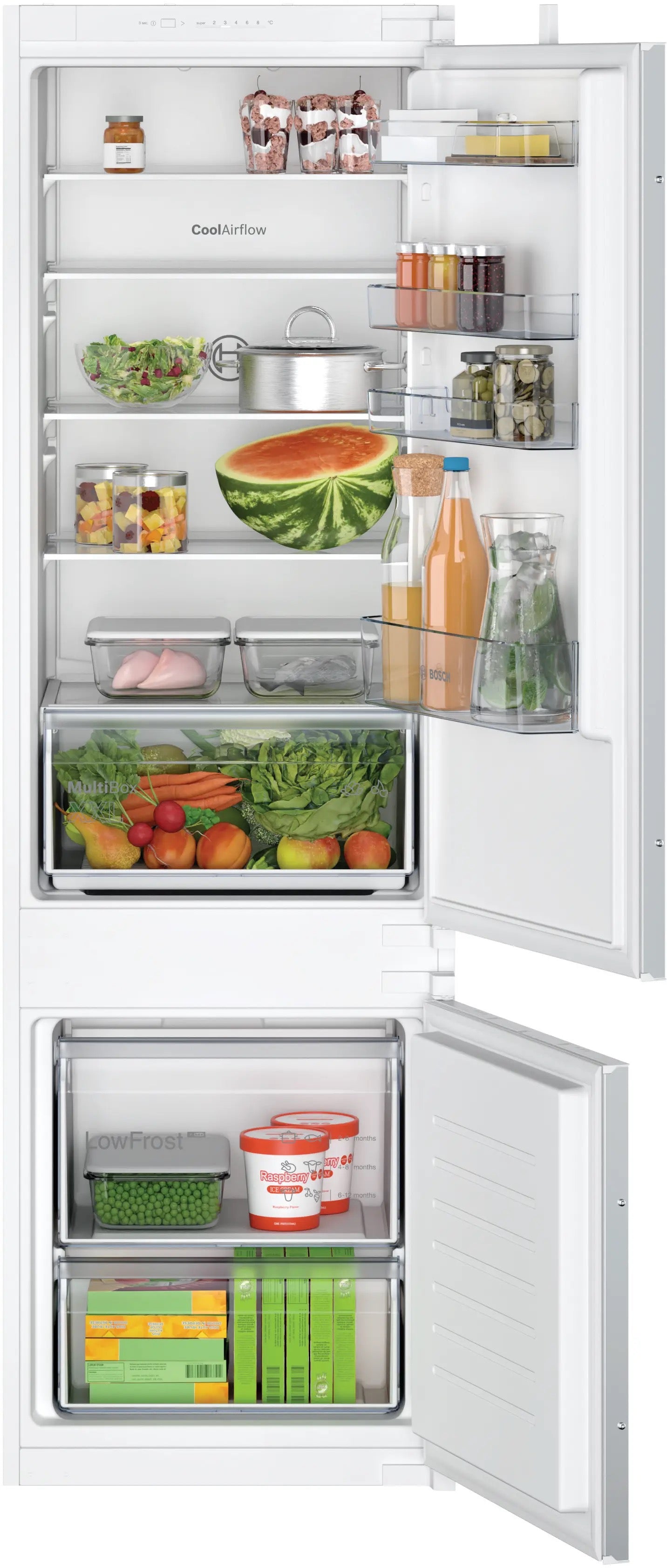 Bosch Series 2 Built-in fridge-freezer with freezer at bottom 177.2 x 54.1 cm - KIV87NSE0G