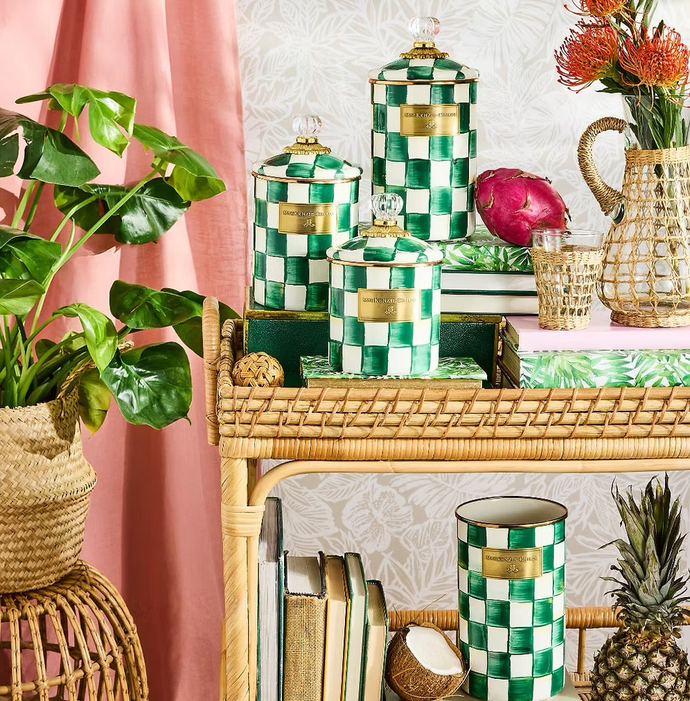 Mackenzie-Childs Emerald Check Large Canister