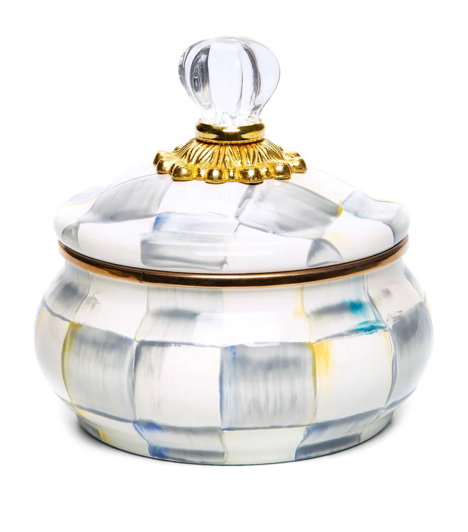 Mackenzie-Childs Sterling Check Squashed Pot (12.5cm)