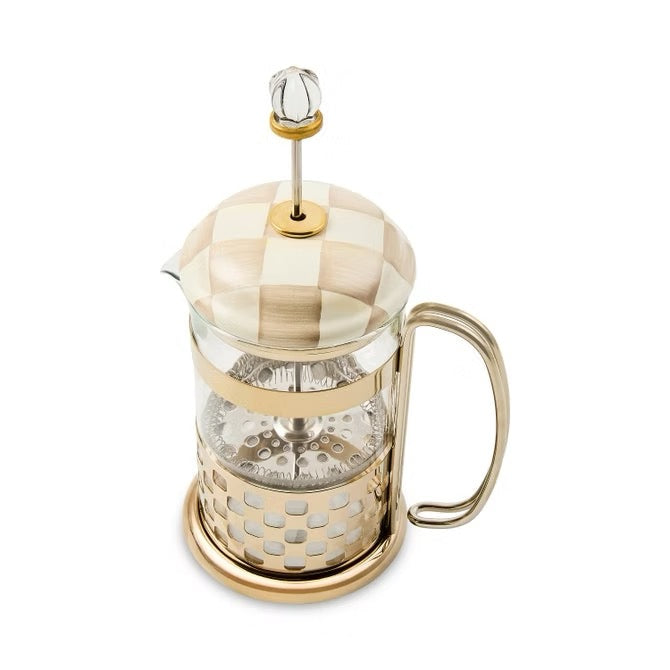 Mackenzie-Childs Mocha Check French Press
