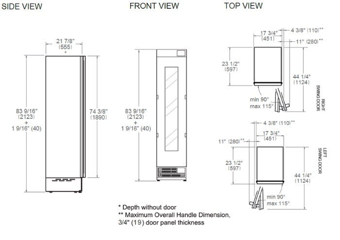 Bertazzoni Modern Series 45cm Slot-in Wine Column