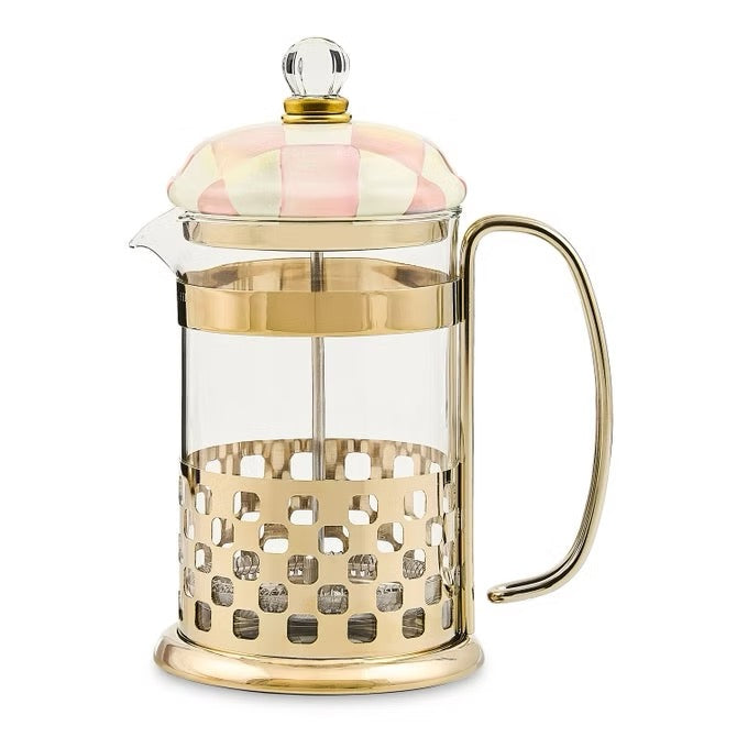 Mackenzie-Childs Rosy Check French Press