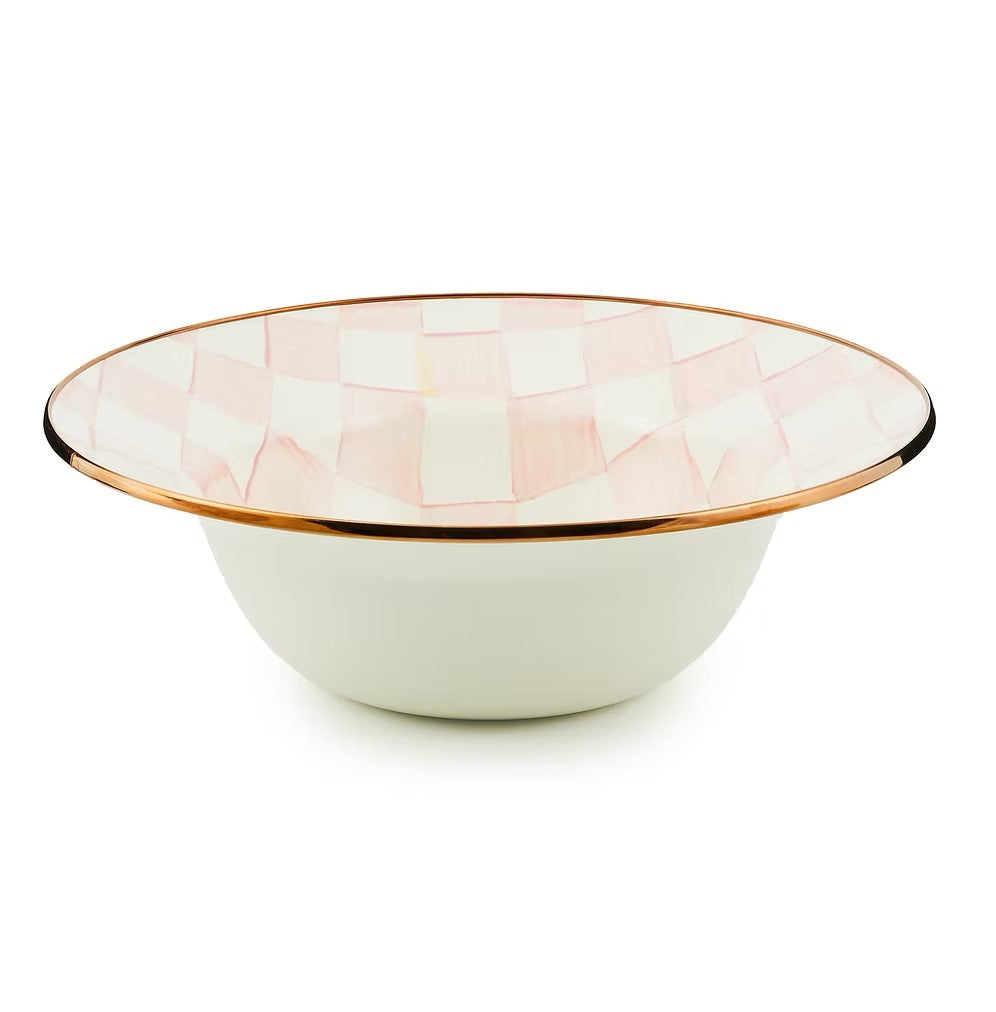 Mackenzie-Childs Rosy Check Enamel Serving Bowl