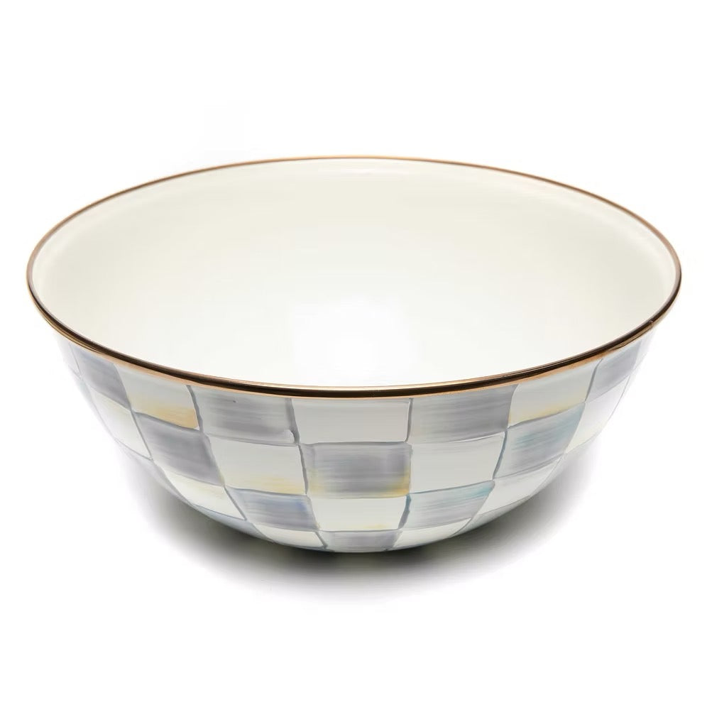 Mackenzie-Childs Sterling Check Enamel Large Everyday Bowl