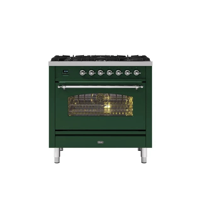 ILVE Milano 90cm Single 6 Burner Oven Dual Fuel - P096-NE3