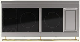  (KR) 1 Induction Hob with 2 Cooking Zones, 1 Large Induction Hob, 1 Large Induction Hob, 1 Small Teppanyaki